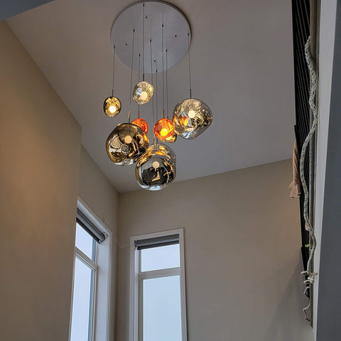 Lava Pendant Light multi-head custom canopy configuration — mix sizes and finishes