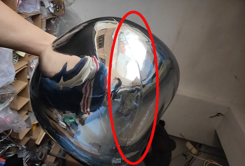 Glass vs PVC Lava Pendant Light comparison — seam detail on glass globe finish