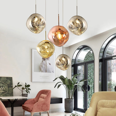Lava Pendant Light in modern dining room, bedroom, and commercial interior setting