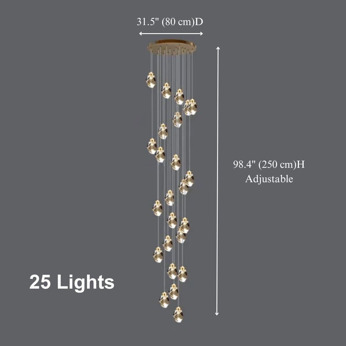 Crystal Rock (grand) Modern Crystal LED Chandelier - Image 15