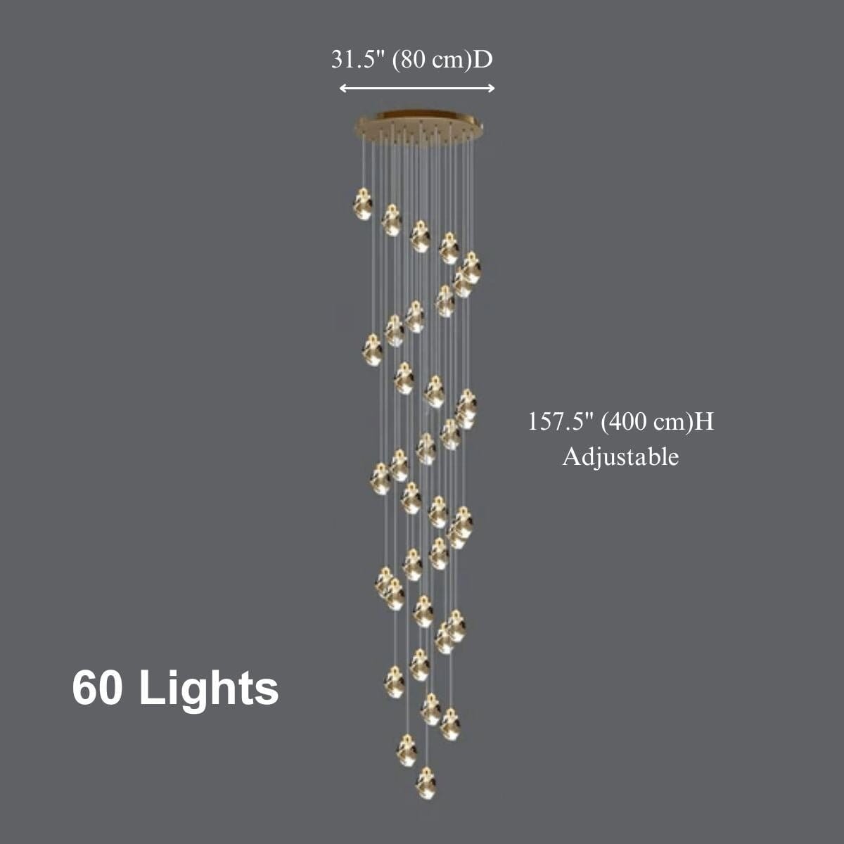 Crystal Rock (grand) Modern Crystal LED Chandelier - Image 20