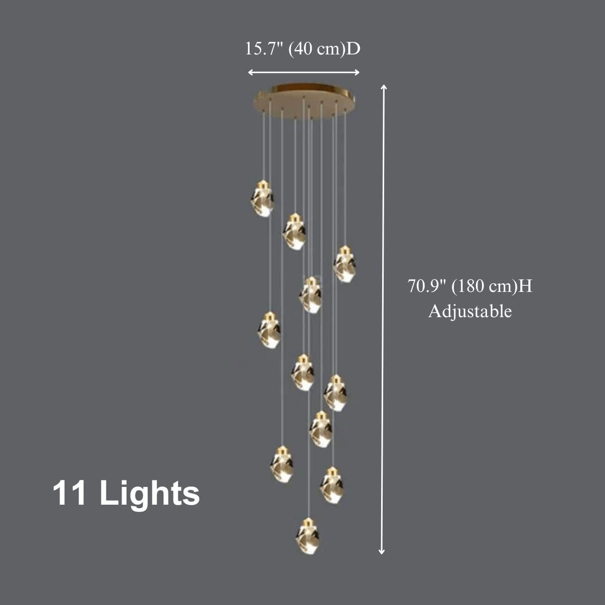 Crystal Rock (grand) Modern Crystal LED Chandelier - Image 24