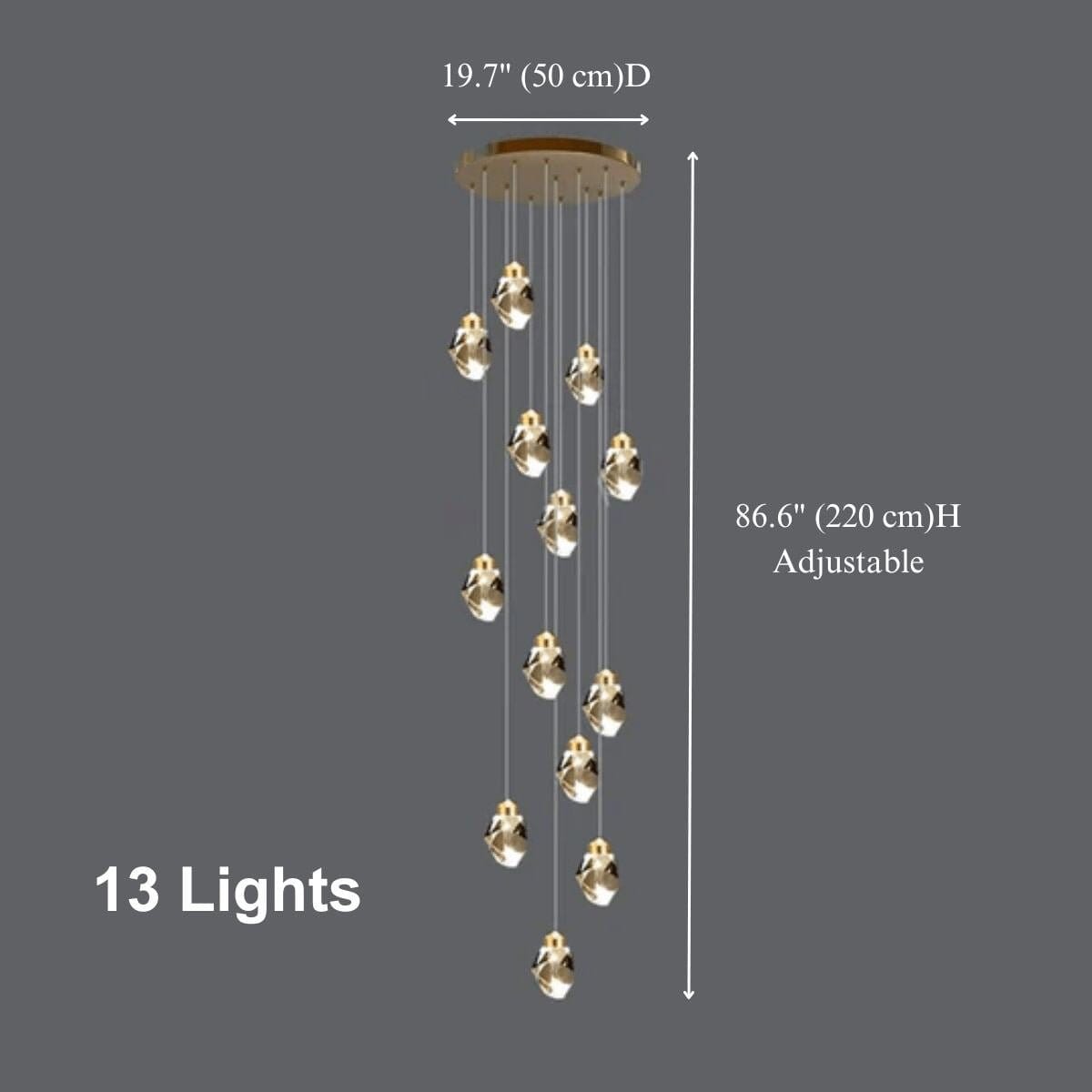 Crystal Rock (grand) Modern Crystal LED Chandelier - Image 25