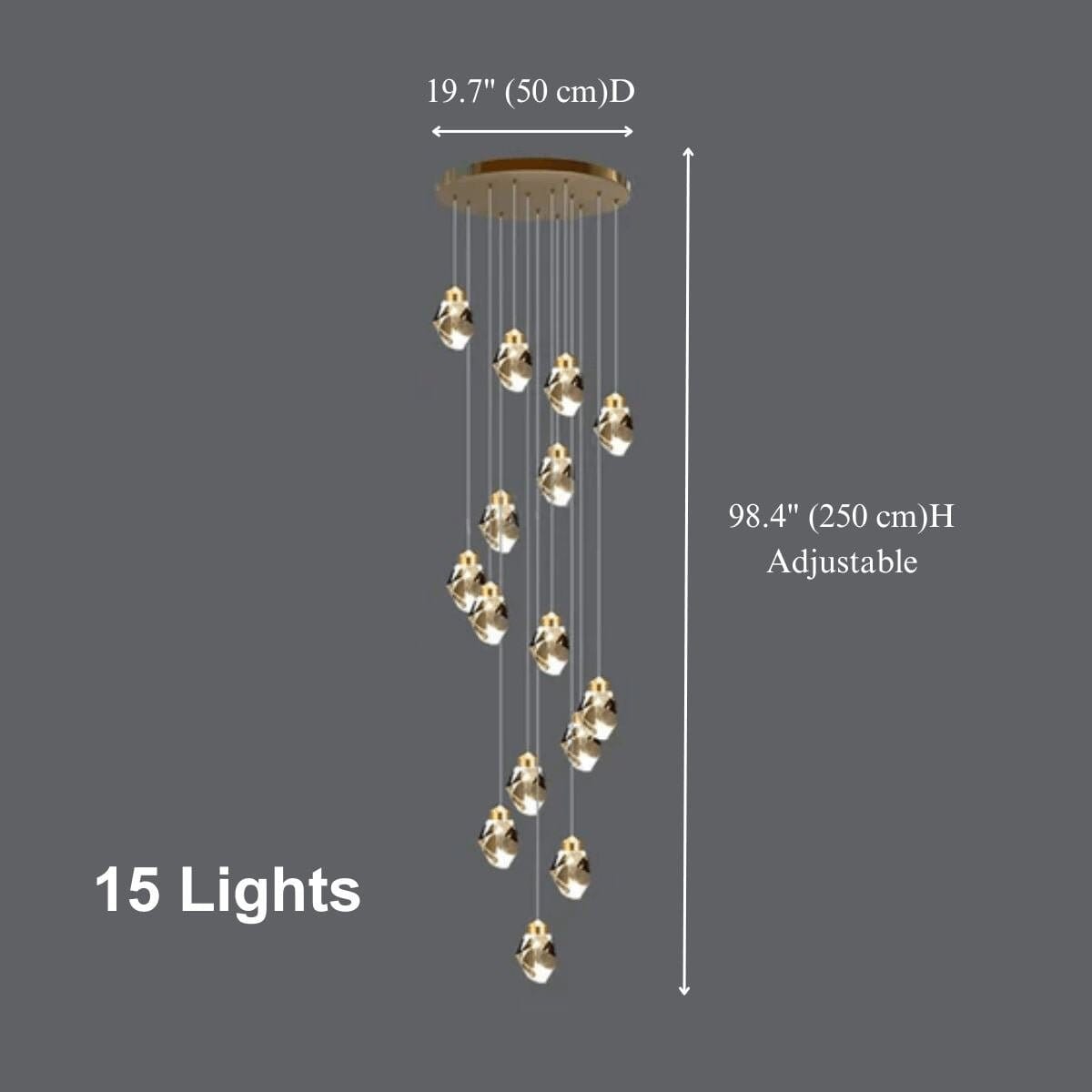 Crystal Rock (grand) Modern Crystal LED Chandelier - Image 26