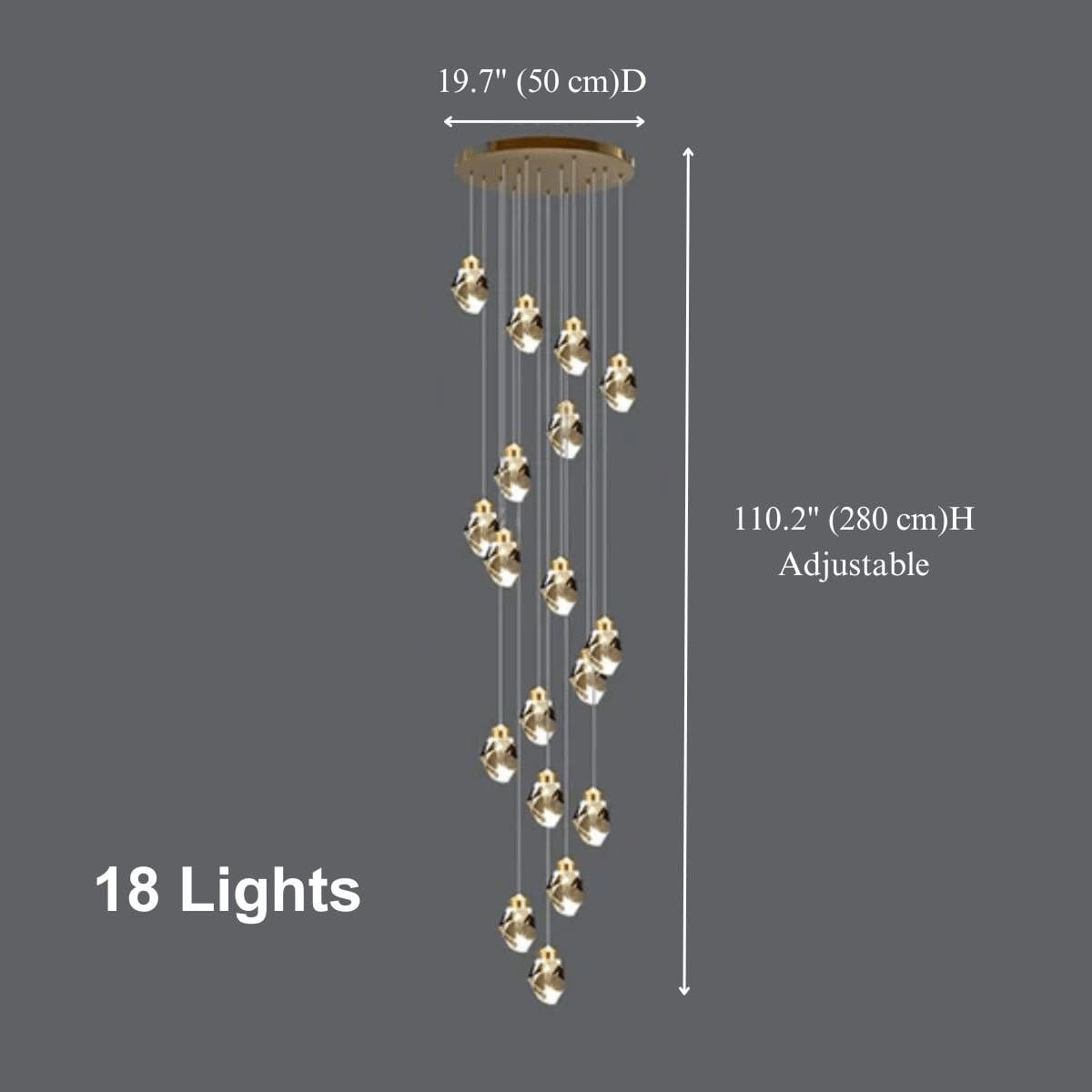 Crystal Rock (grand) Modern Crystal LED Chandelier - Image 27