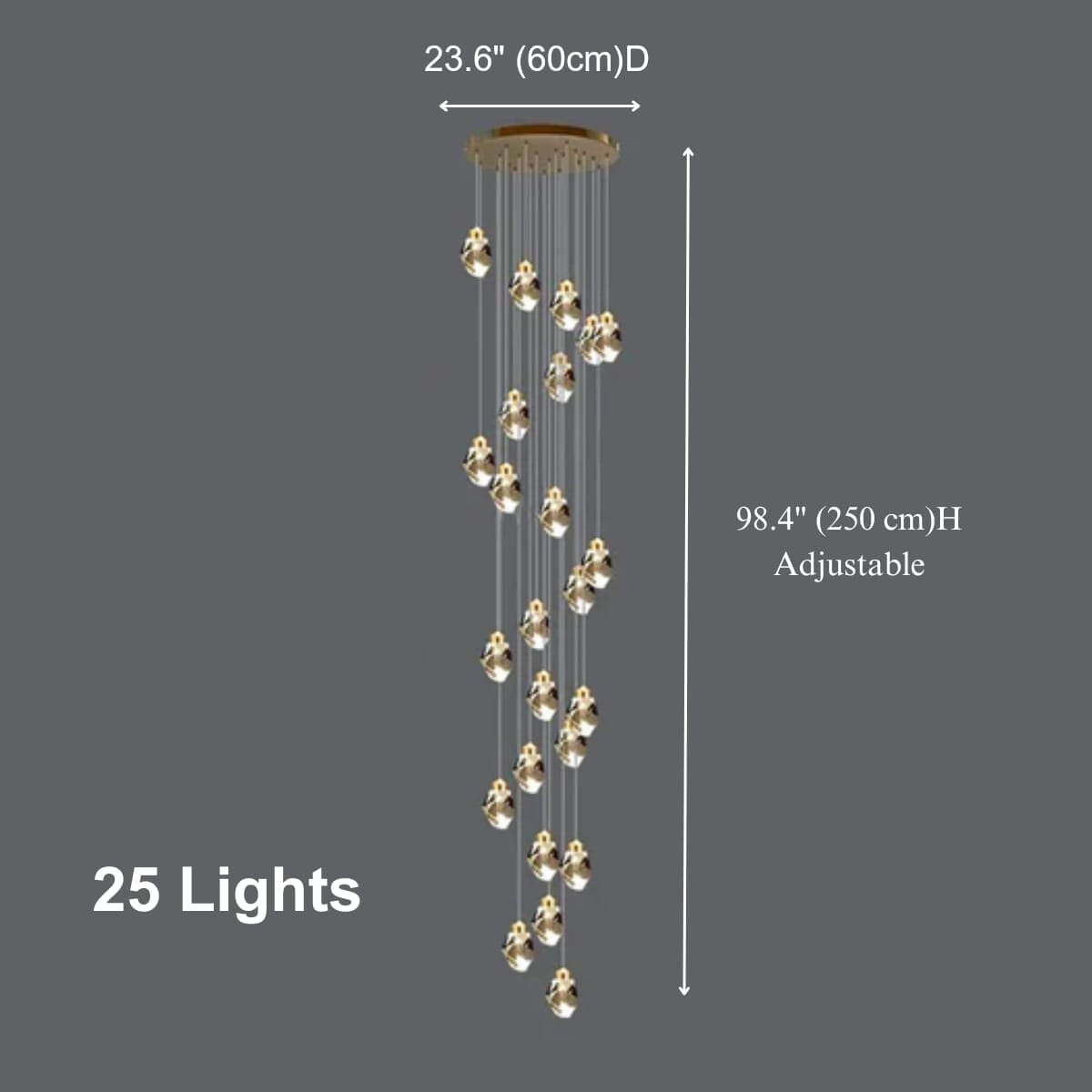 Crystal Rock (grand) Modern Crystal LED Chandelier - Image 28
