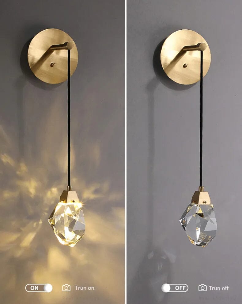 Crystal Rocks (single) Minimalist K9 Crystal Pendant Light - Image 15