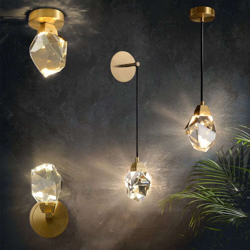 Crystal Rocks (single) Minimalist K9 Crystal Pendant Light - Image 18