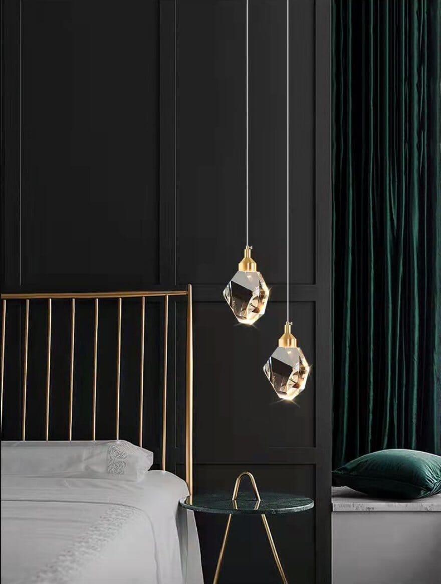 Crystal Rocks (single) Minimalist K9 Crystal Pendant Light - Image 4