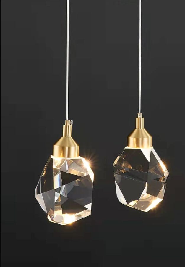 Crystal Rocks (single) Minimalist K9 Crystal Pendant Light - Image 5
