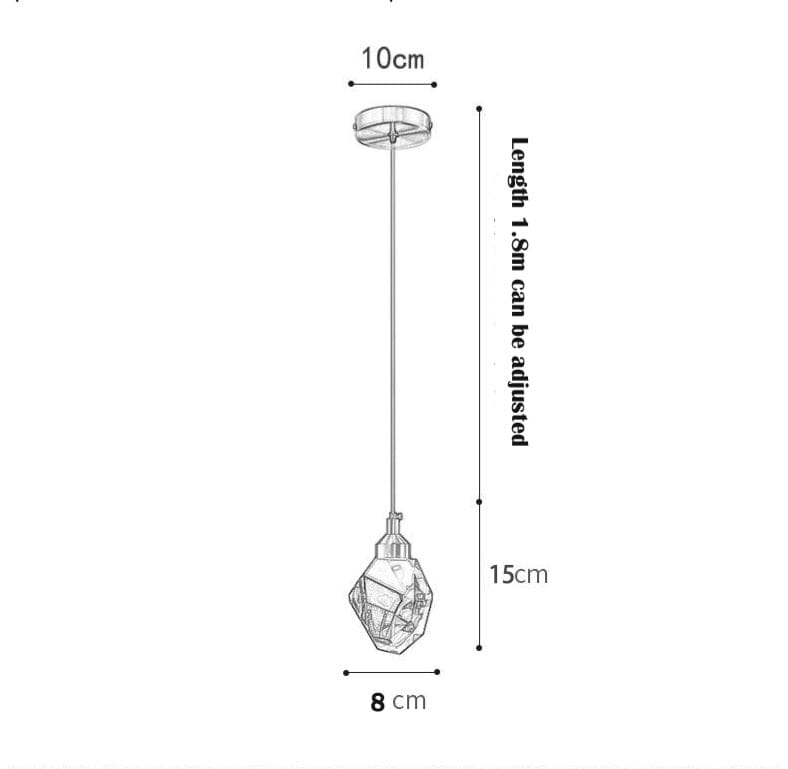 Crystal Rocks (single) Minimalist K9 Crystal Pendant Light - Image 7