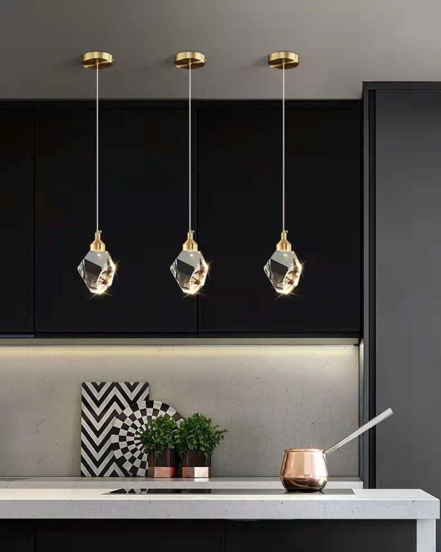 Crystal Rocks (single) Minimalist K9 Crystal Pendant Light - Image 2