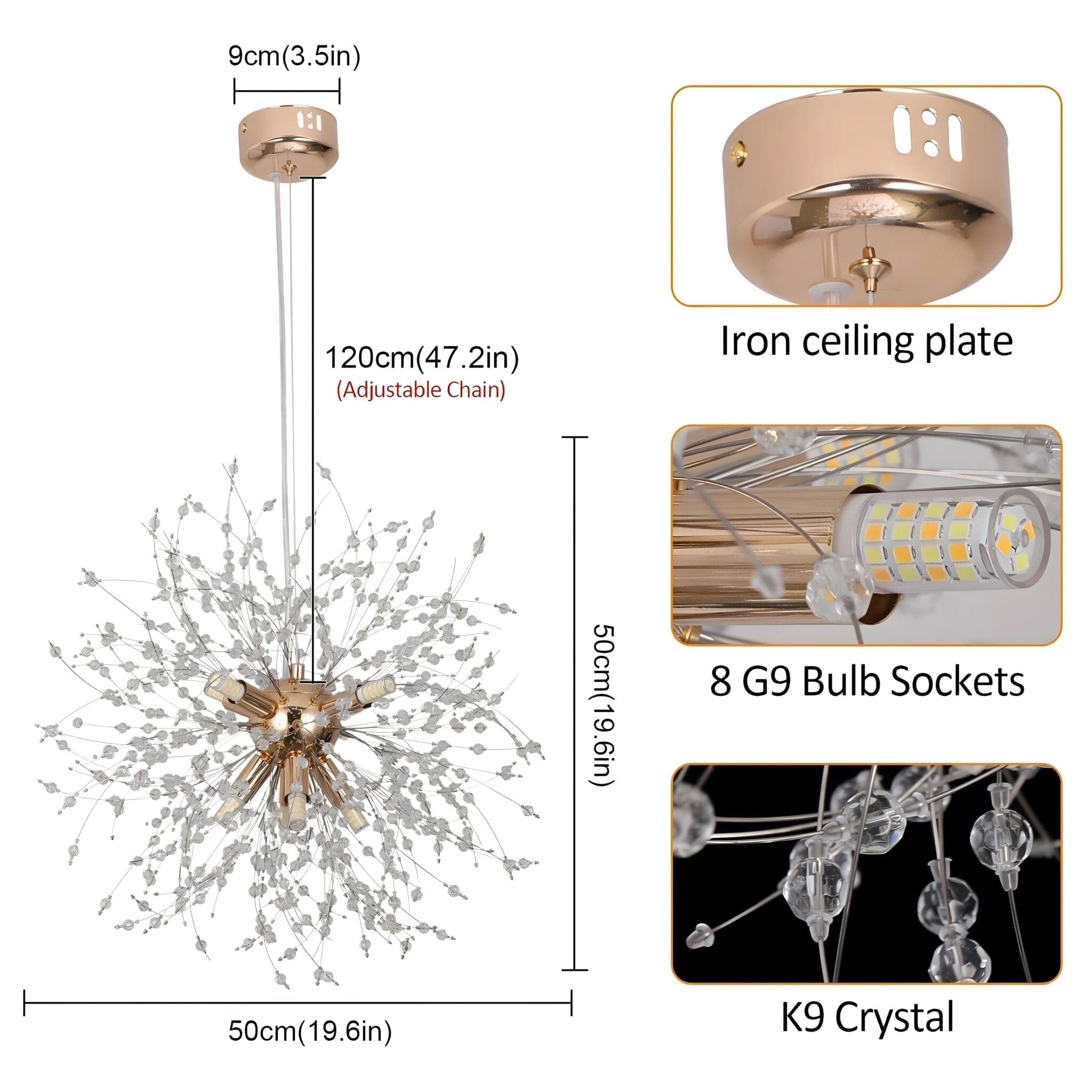Dandelion Crystal Bloom Pendant Light - Image 15