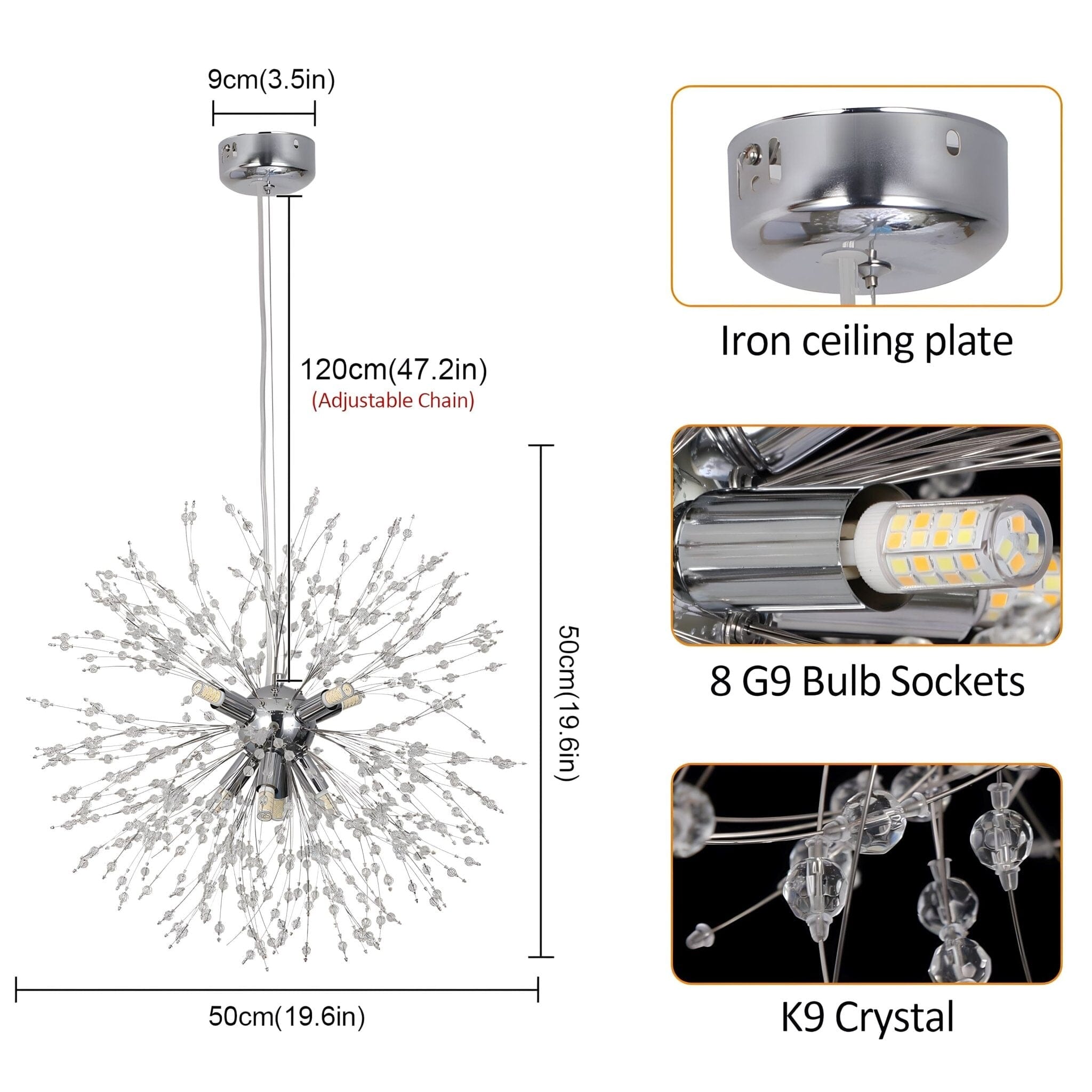 Dandelion Crystal Bloom Pendant Light - Image 17