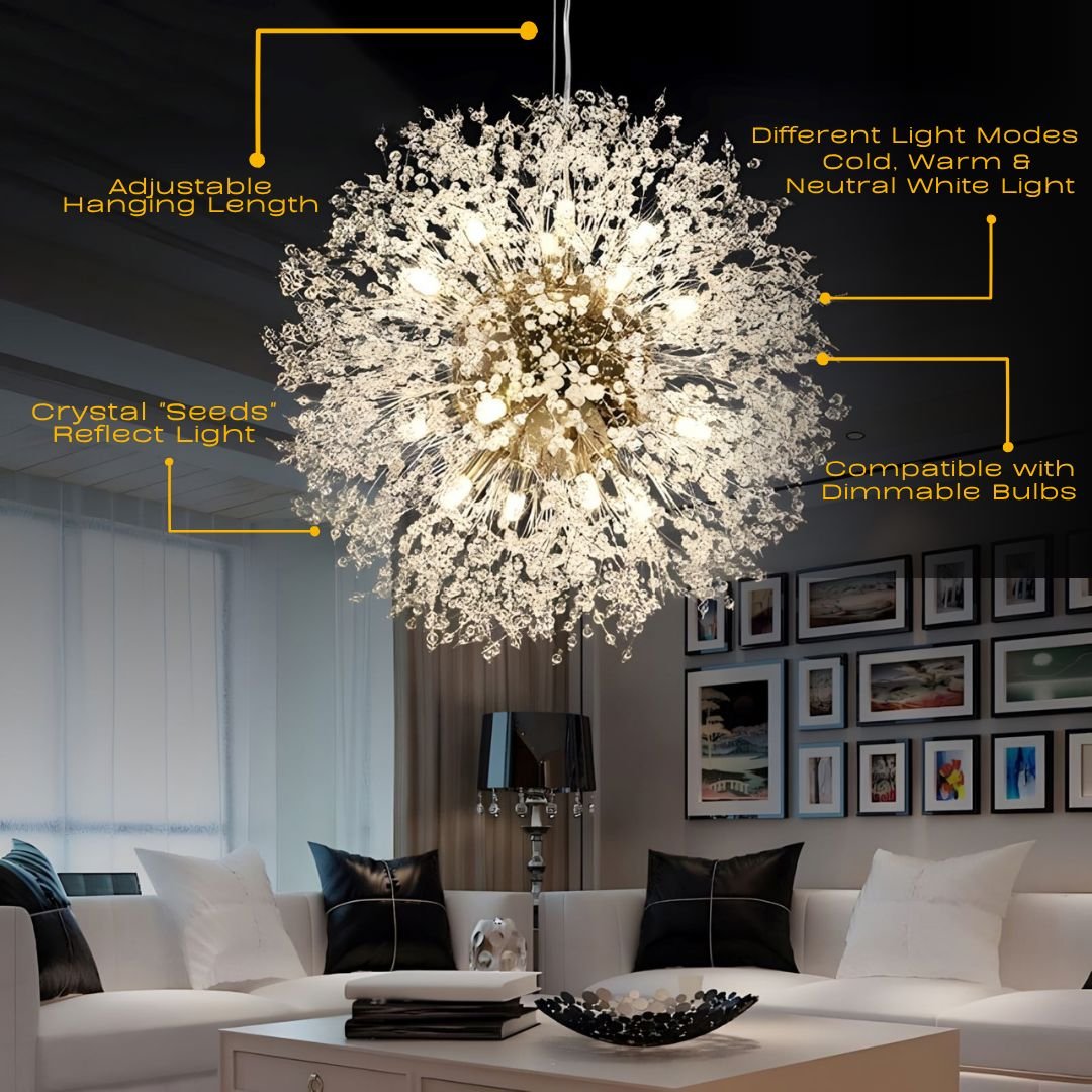 Dandelion Crystal Bloom Pendant Light - Image 4