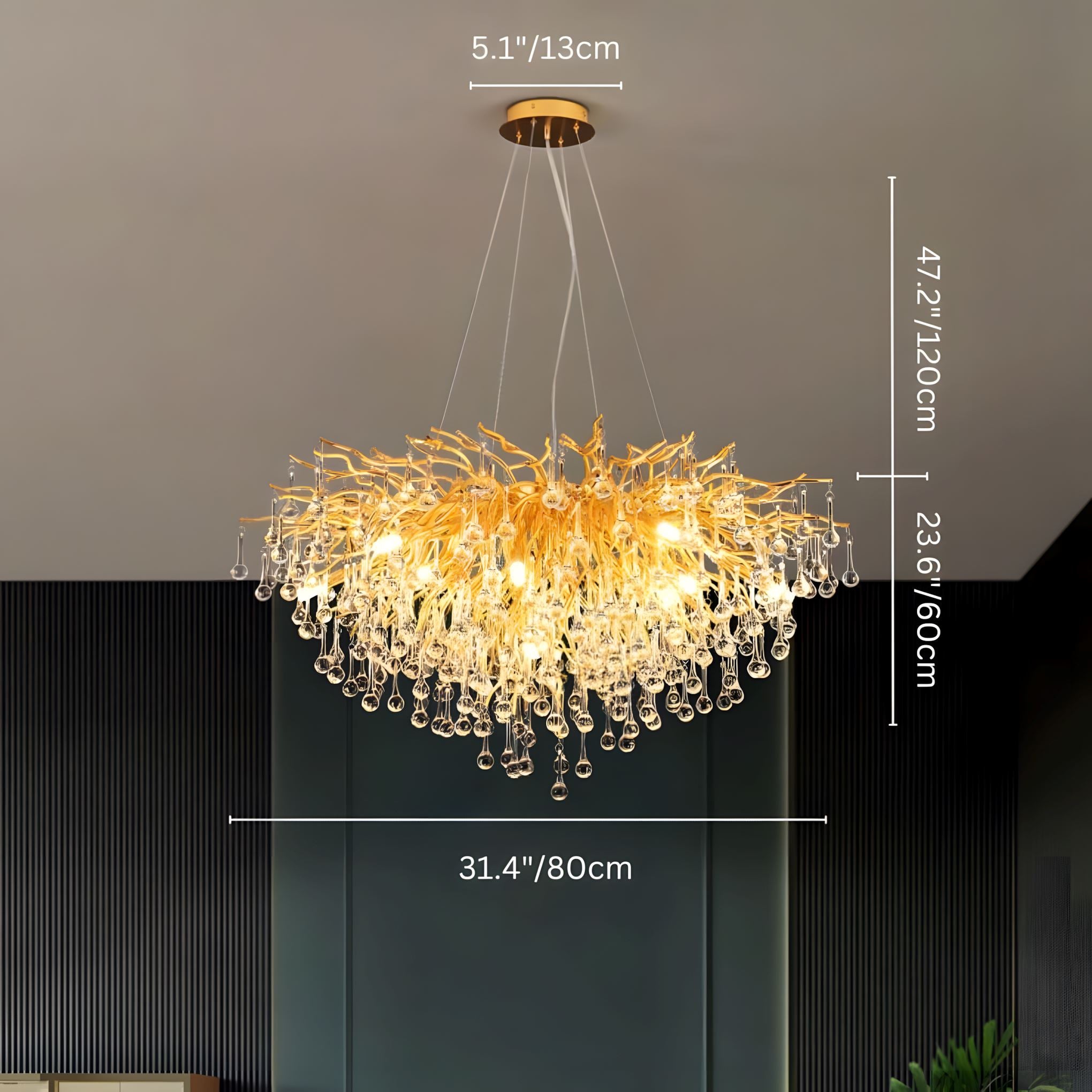 Dribble Modern Crystal Raindrop Branch Chandelier - Image 22