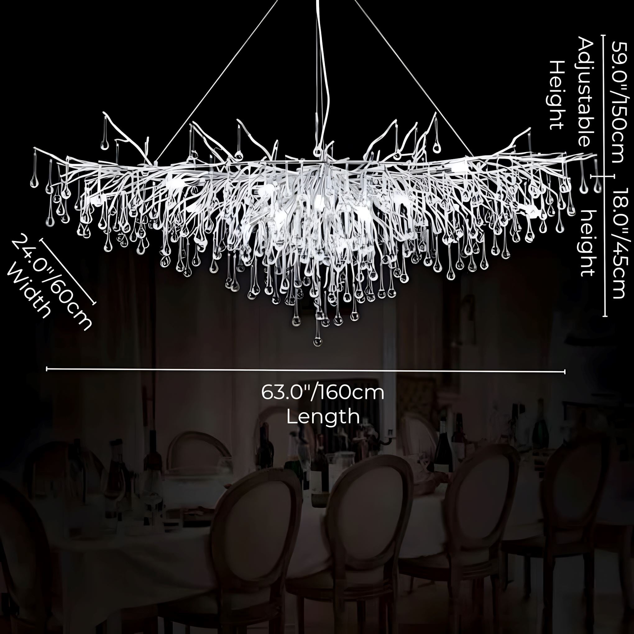 Dribble Modern Crystal Raindrop Branch Chandelier - Image 24