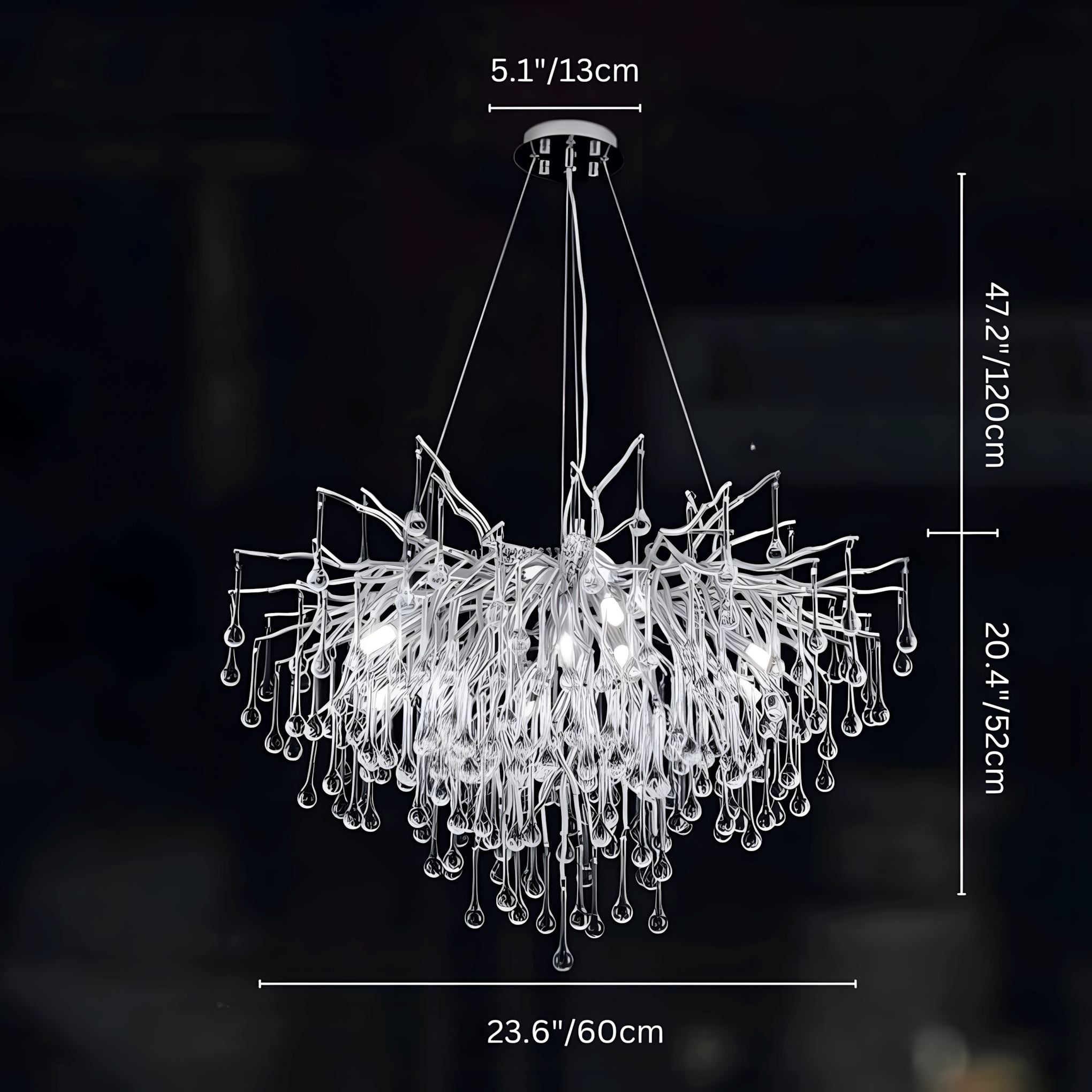 Dribble Modern Crystal Raindrop Branch Chandelier - Image 25