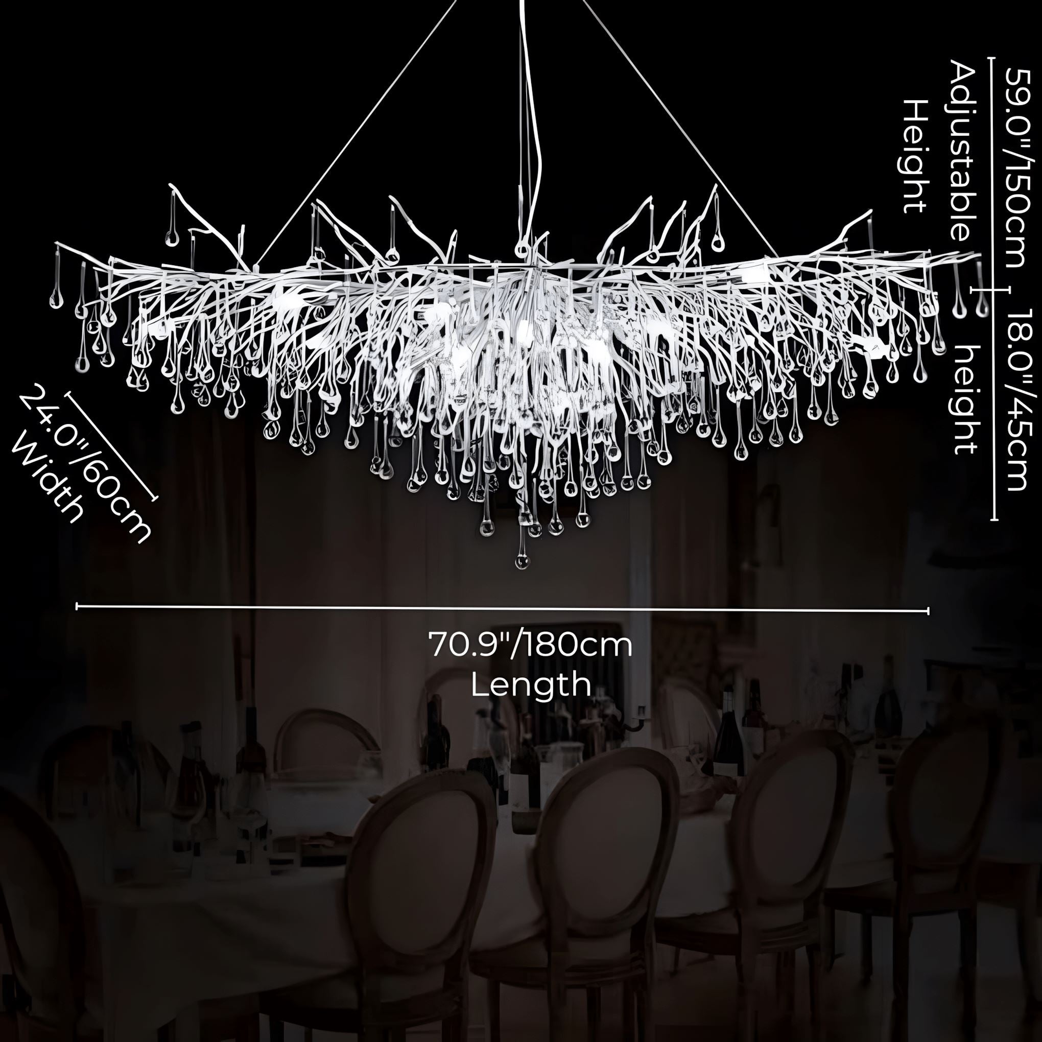 Dribble Modern Crystal Raindrop Branch Chandelier - Image 26