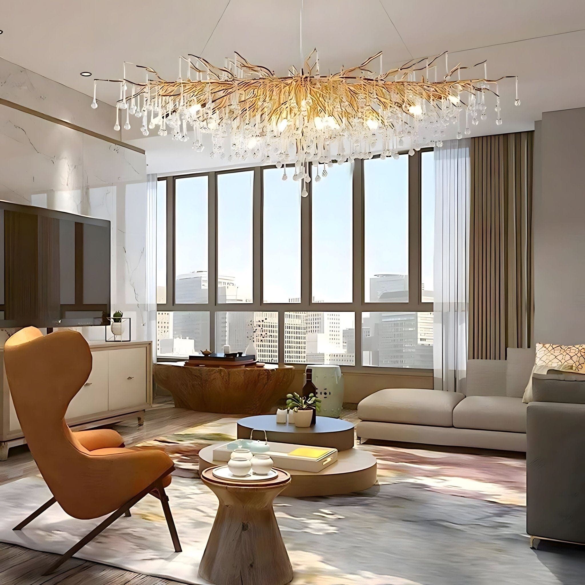 Dribble Modern Crystal Raindrop Branch Chandelier - Image 7