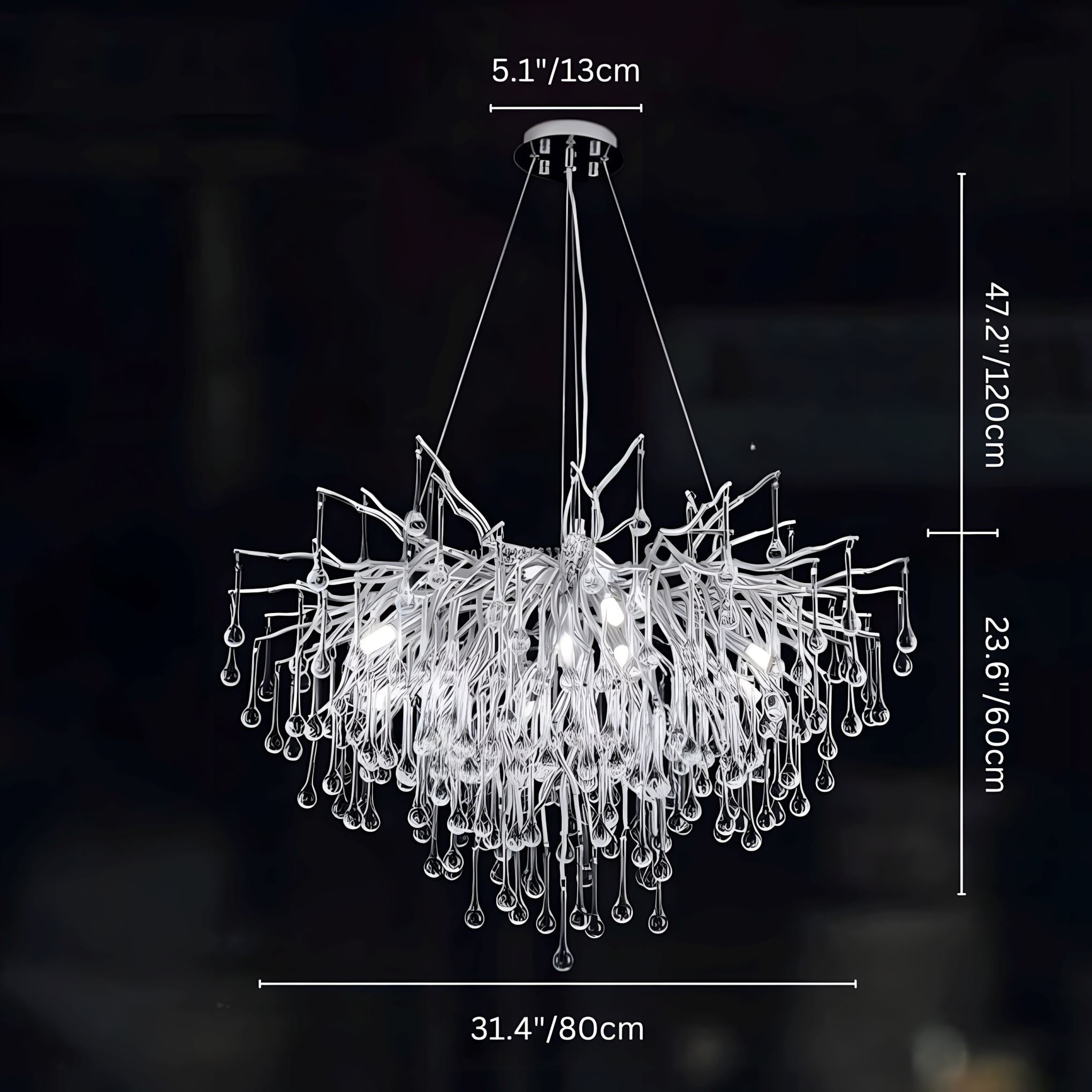 Dribble Modern Crystal Raindrop Branch Chandelier - Image 29