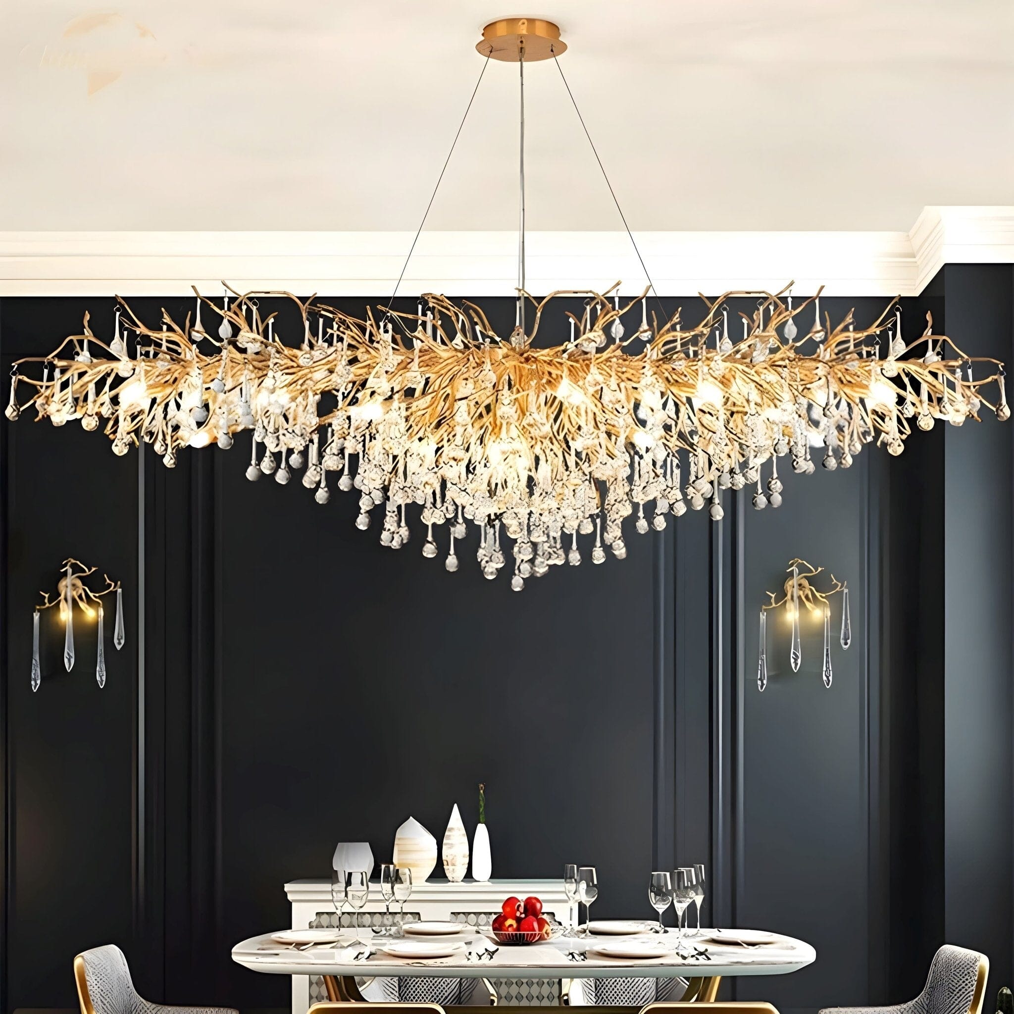 Dribble Modern Crystal Raindrop Branch Chandelier - Image 30