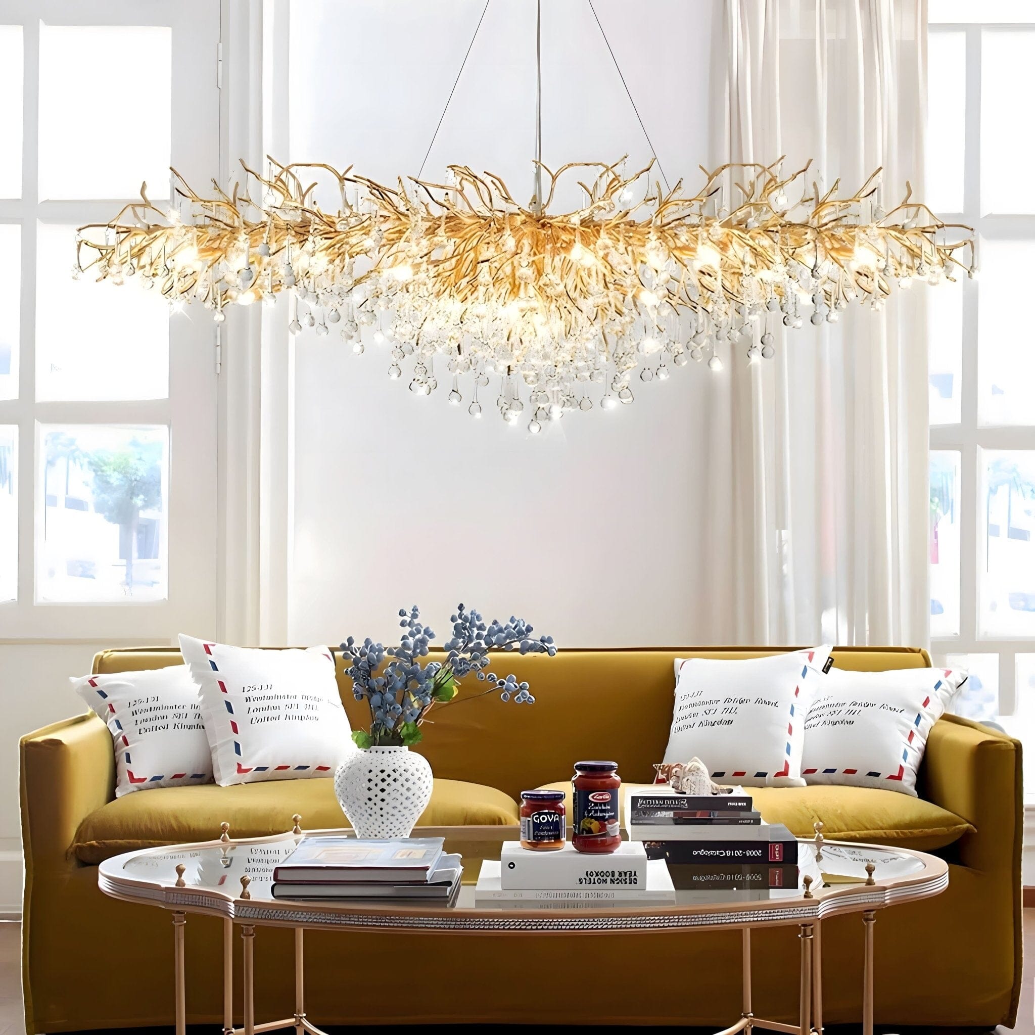 Dribble Modern Crystal Raindrop Branch Chandelier - Image 9