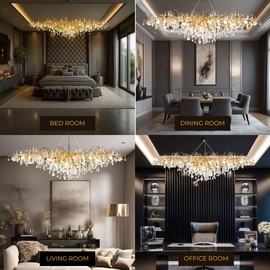 Dribble Modern Crystal Raindrop Branch Chandelier - Image 2