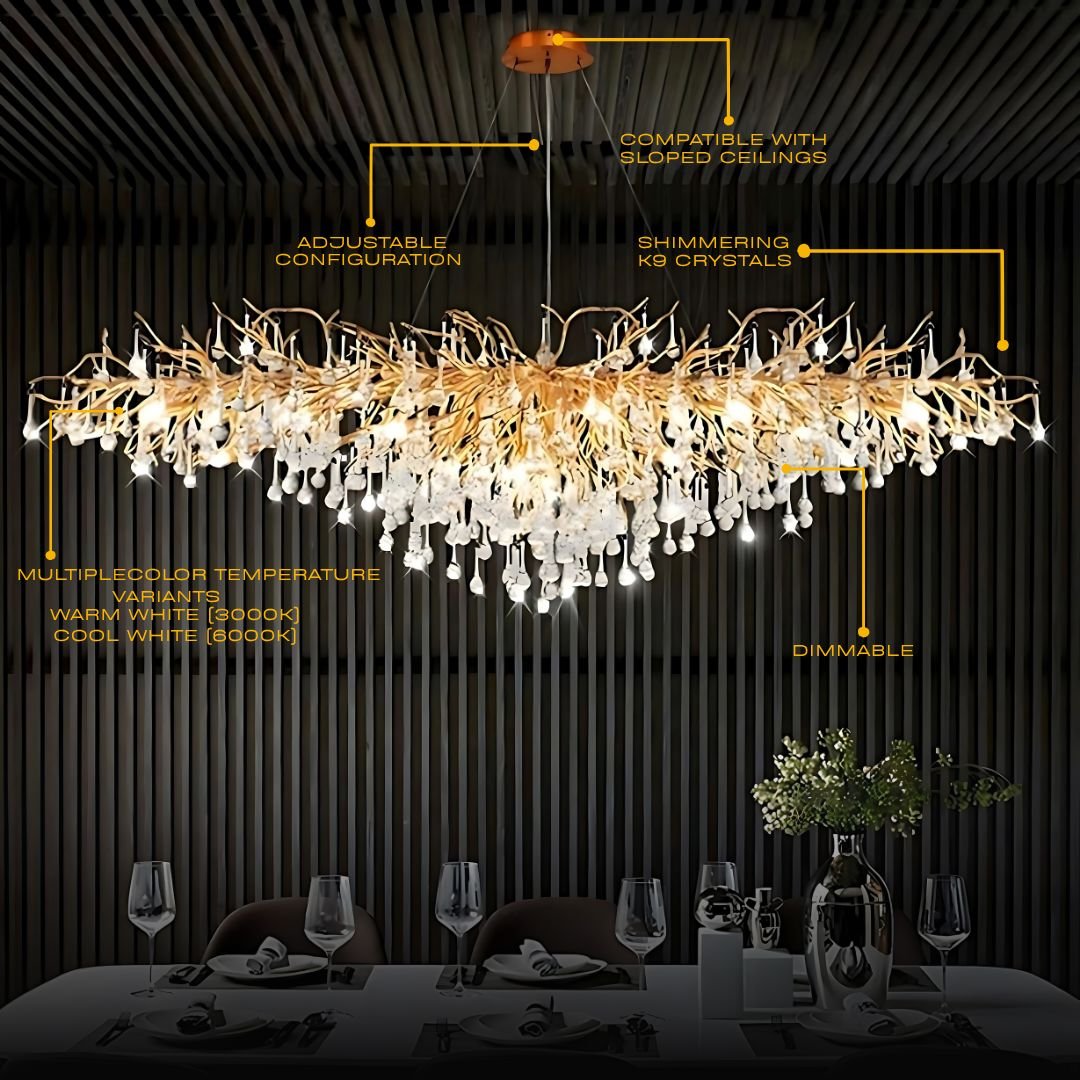 Dribble Modern Crystal Raindrop Branch Chandelier - Image 6