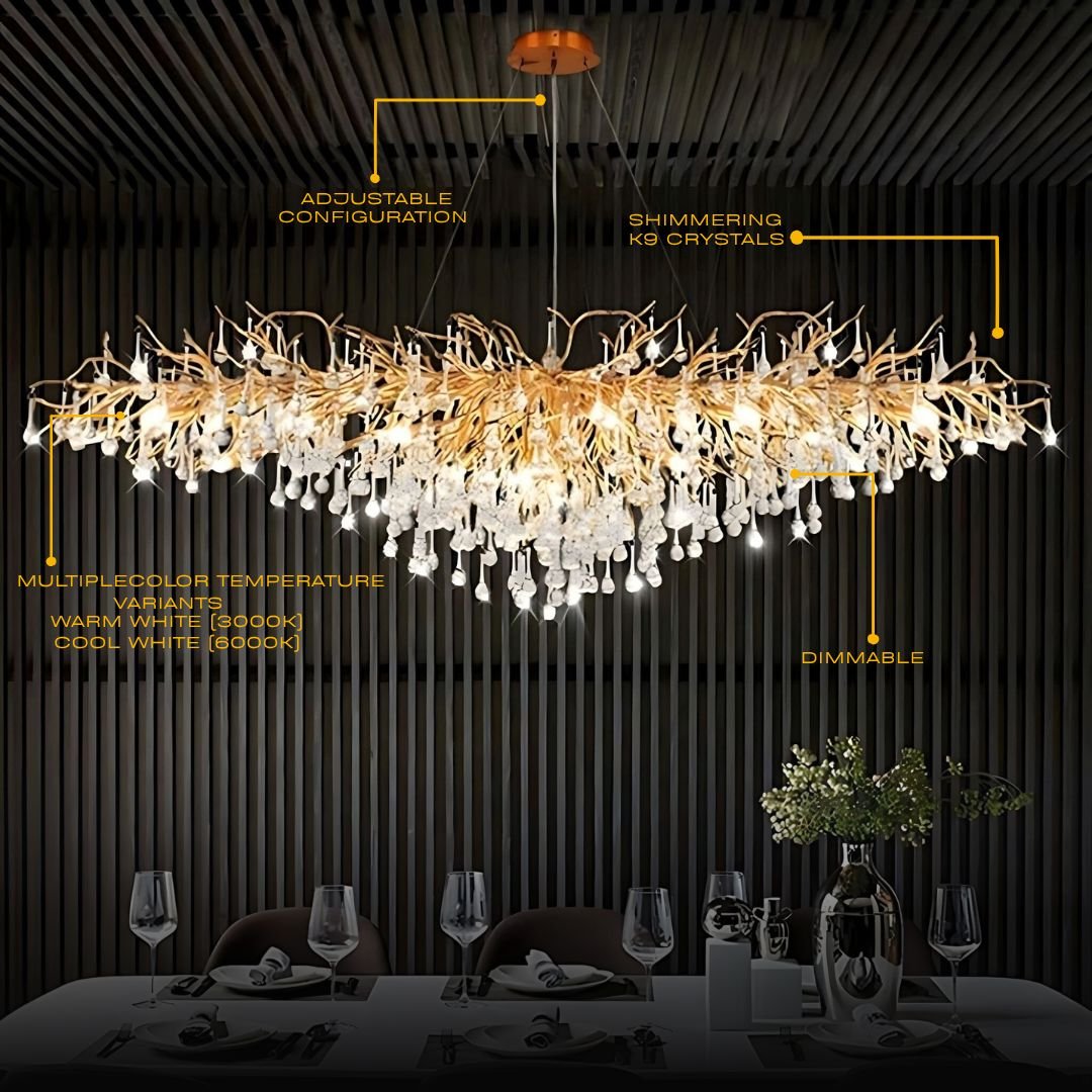 Dribble Modern Crystal Raindrop Branch Chandelier - Image 3