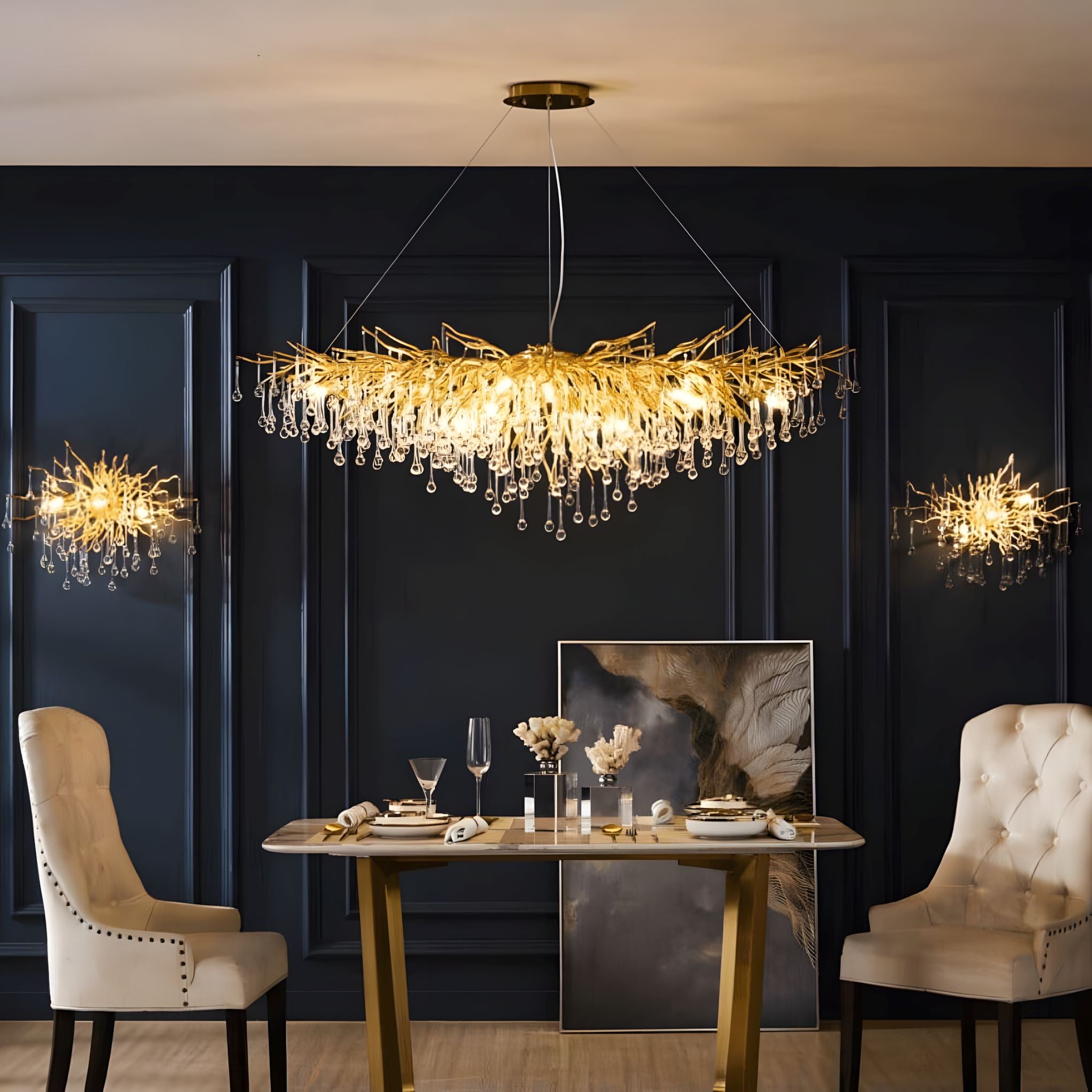Dribble Modern Crystal Raindrop Branch Chandelier - Image 5