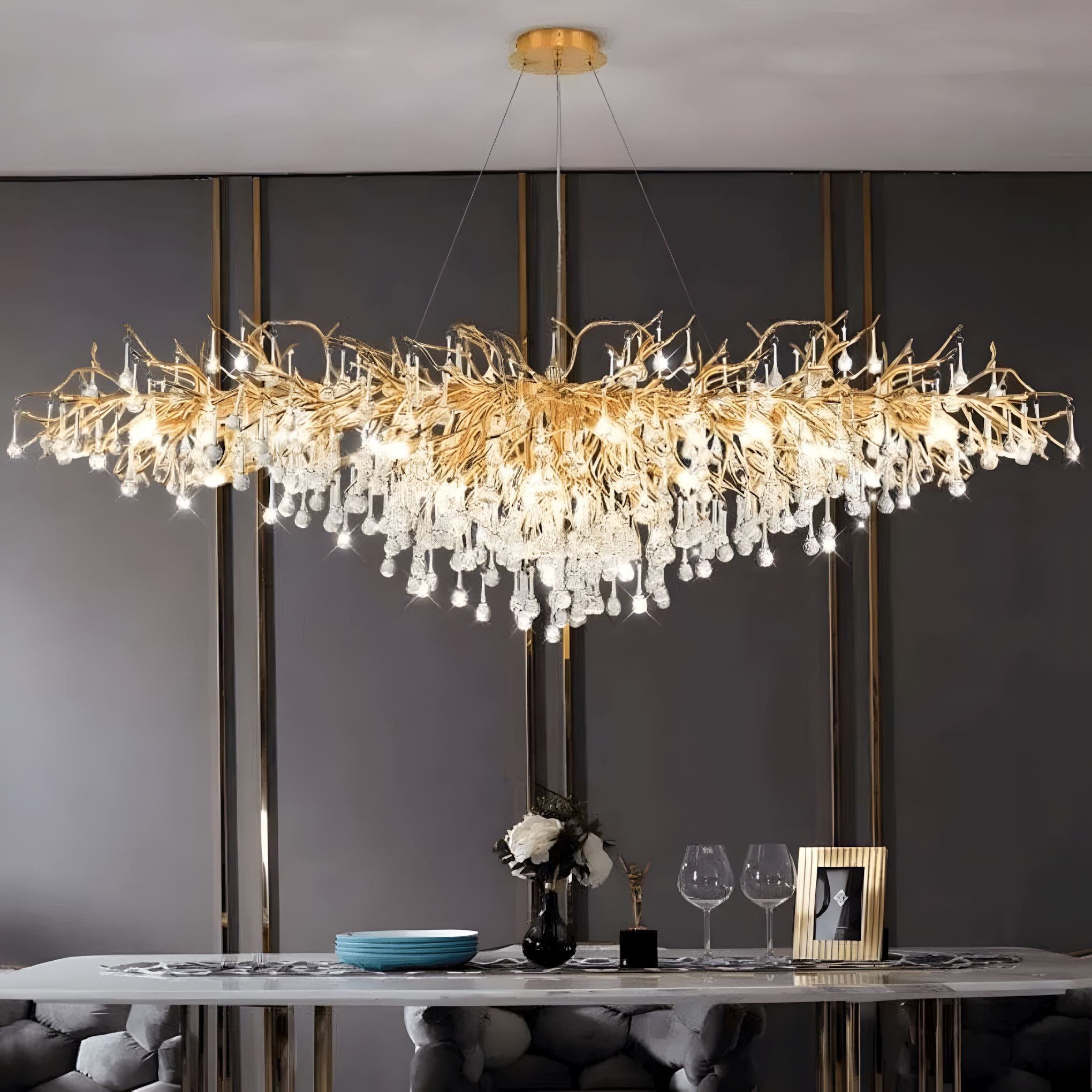 Dribble Modern Crystal Raindrop Branch Chandelier - Image 12