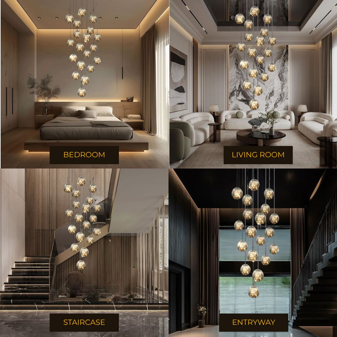 Felicity Spiral Multi-Light Crystal Bubble Chandelier - Image 2