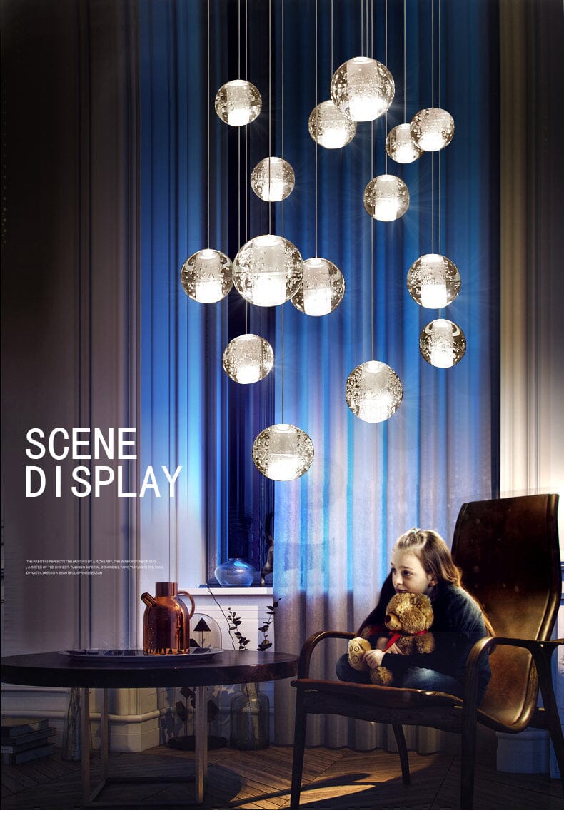 Felicity Spiral Multi-Light Crystal Bubble Chandelier - Image 23