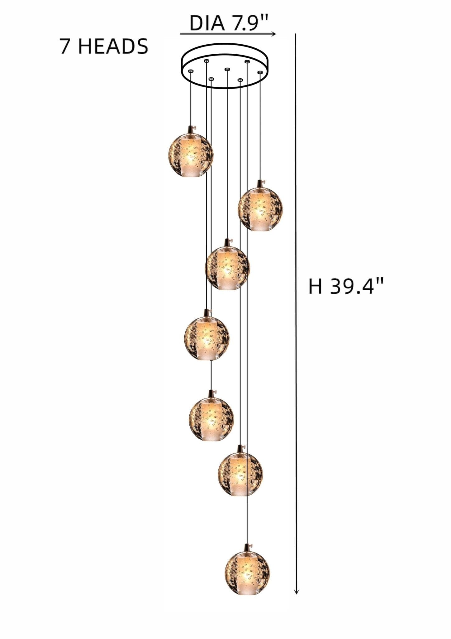 Felicity Spiral Multi-Light Crystal Bubble Chandelier - Image 25