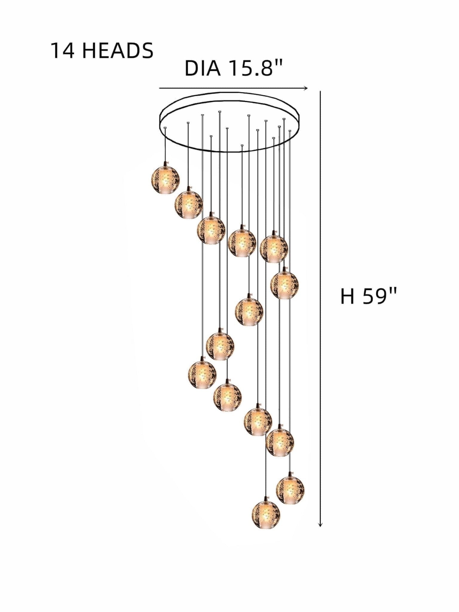 Felicity Spiral Multi-Light Crystal Bubble Chandelier - Image 27
