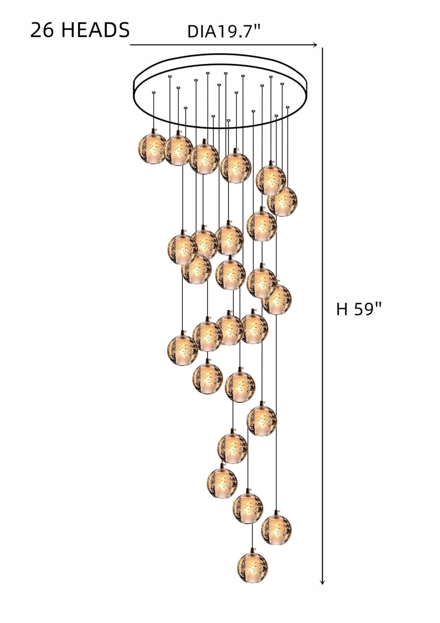 Felicity Spiral Multi-Light Crystal Bubble Chandelier - Image 28