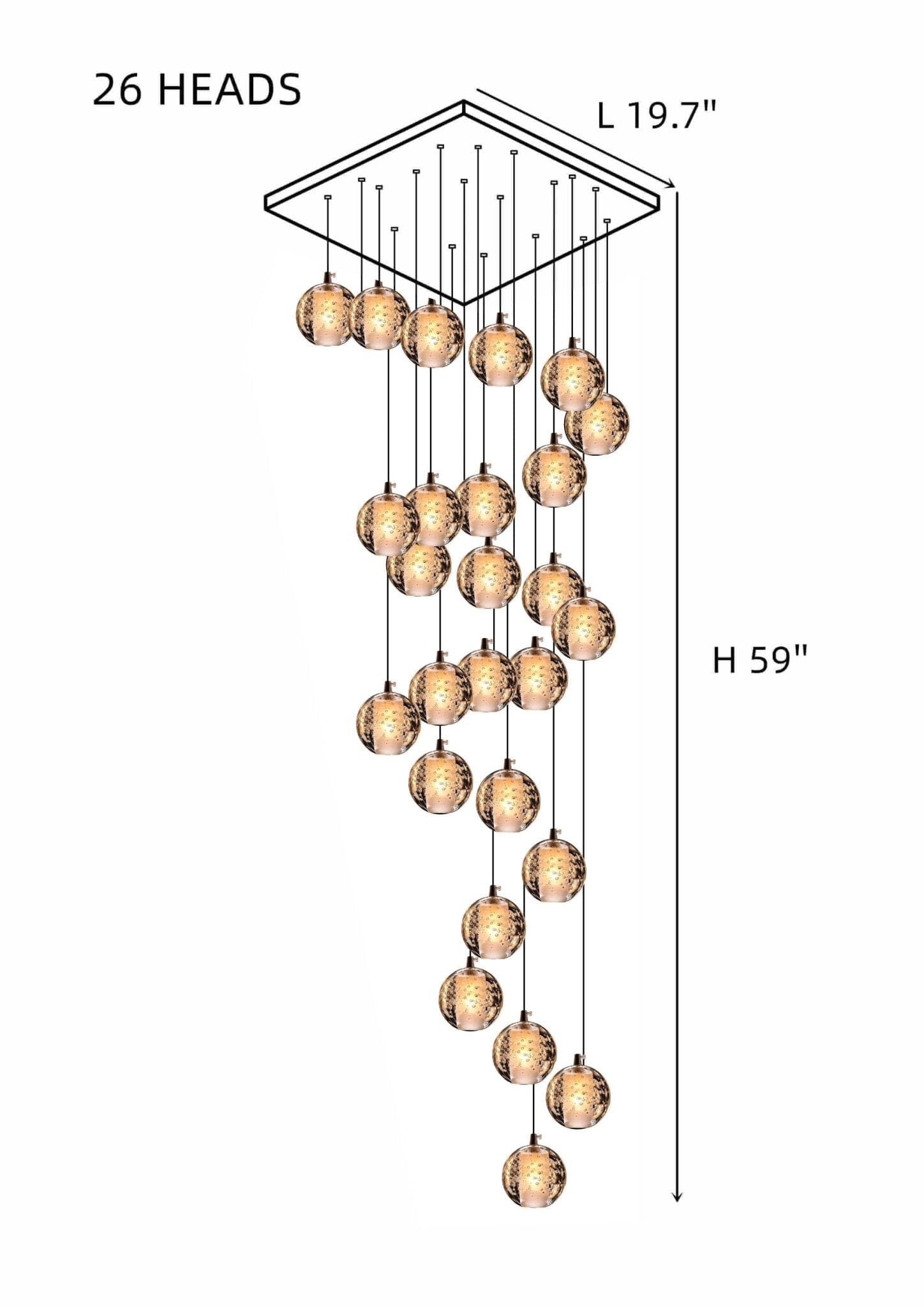 Felicity Spiral Multi-Light Crystal Bubble Chandelier - Image 29
