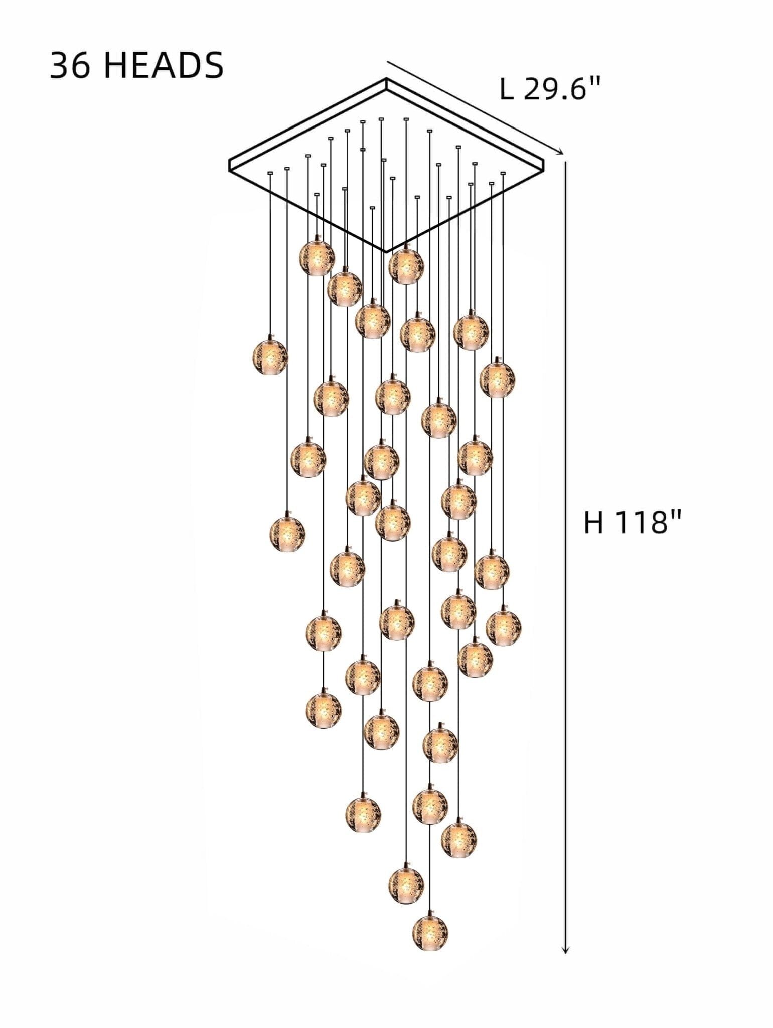 Felicity Spiral Multi-Light Crystal Bubble Chandelier - Image 32