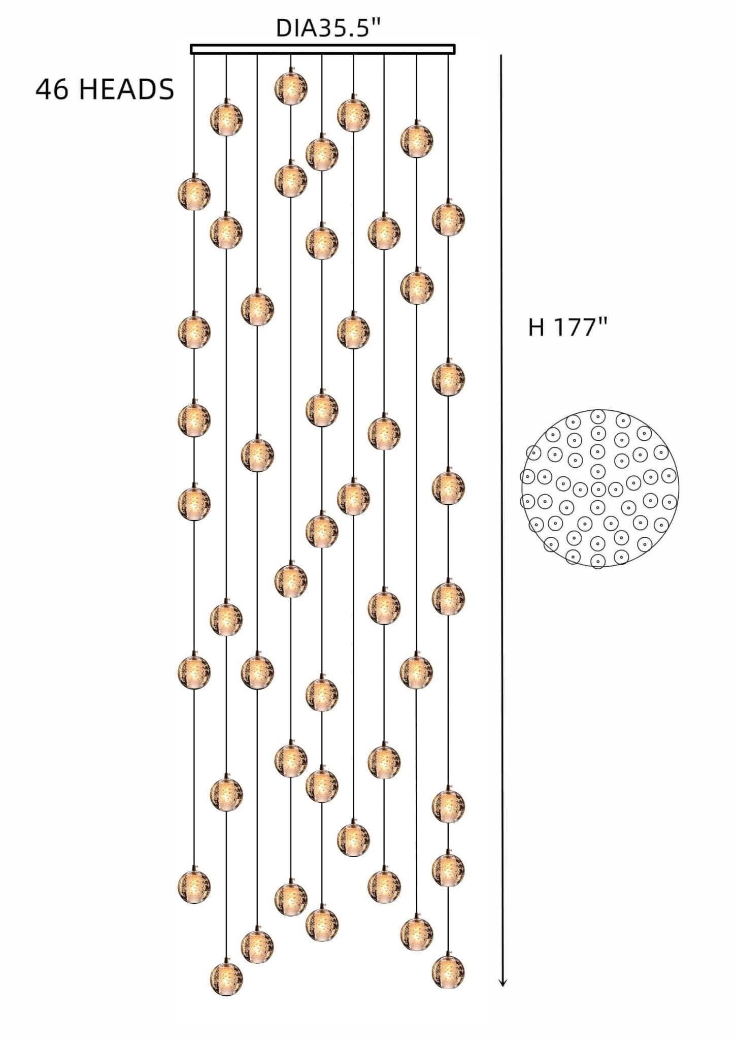 Felicity Spiral Multi-Light Crystal Bubble Chandelier - Image 33