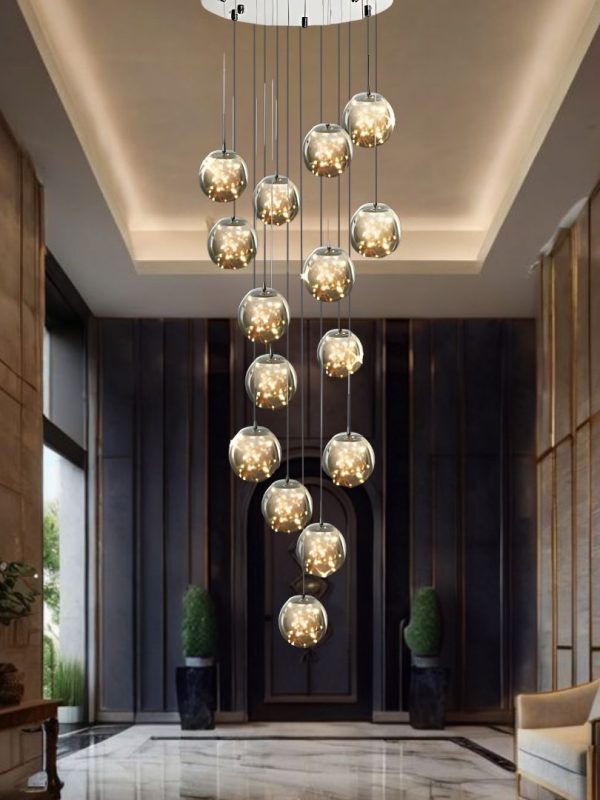 Felicity Spiral Multi-Light Crystal Bubble Chandelier