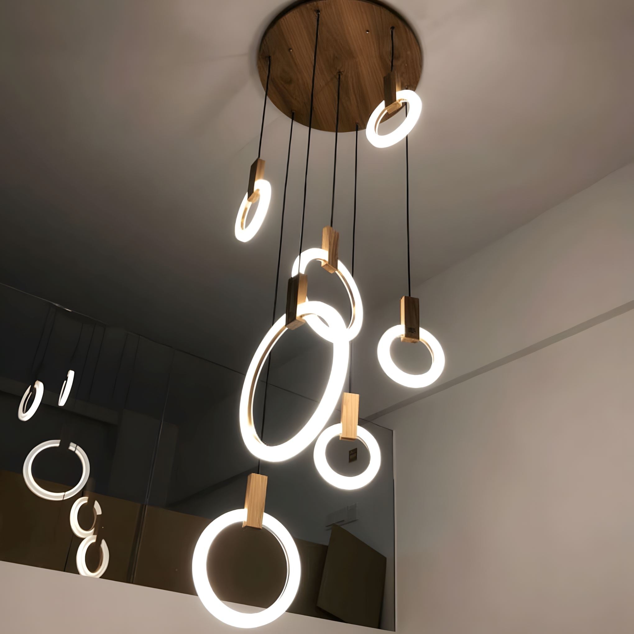Halo Willow Wood Ring LED Chandelier - Image 10