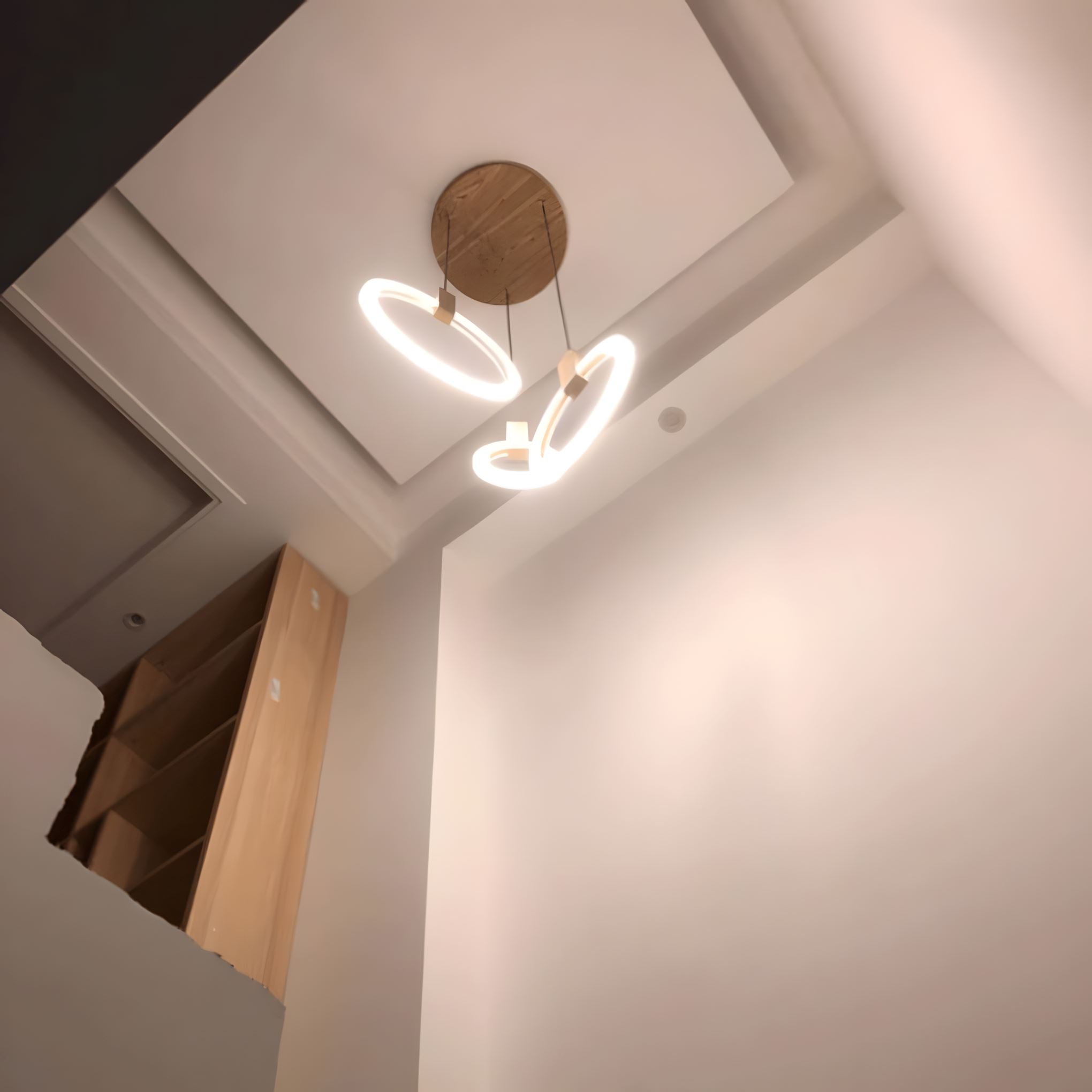 Halo Willow Wood Ring LED Chandelier - Image 11