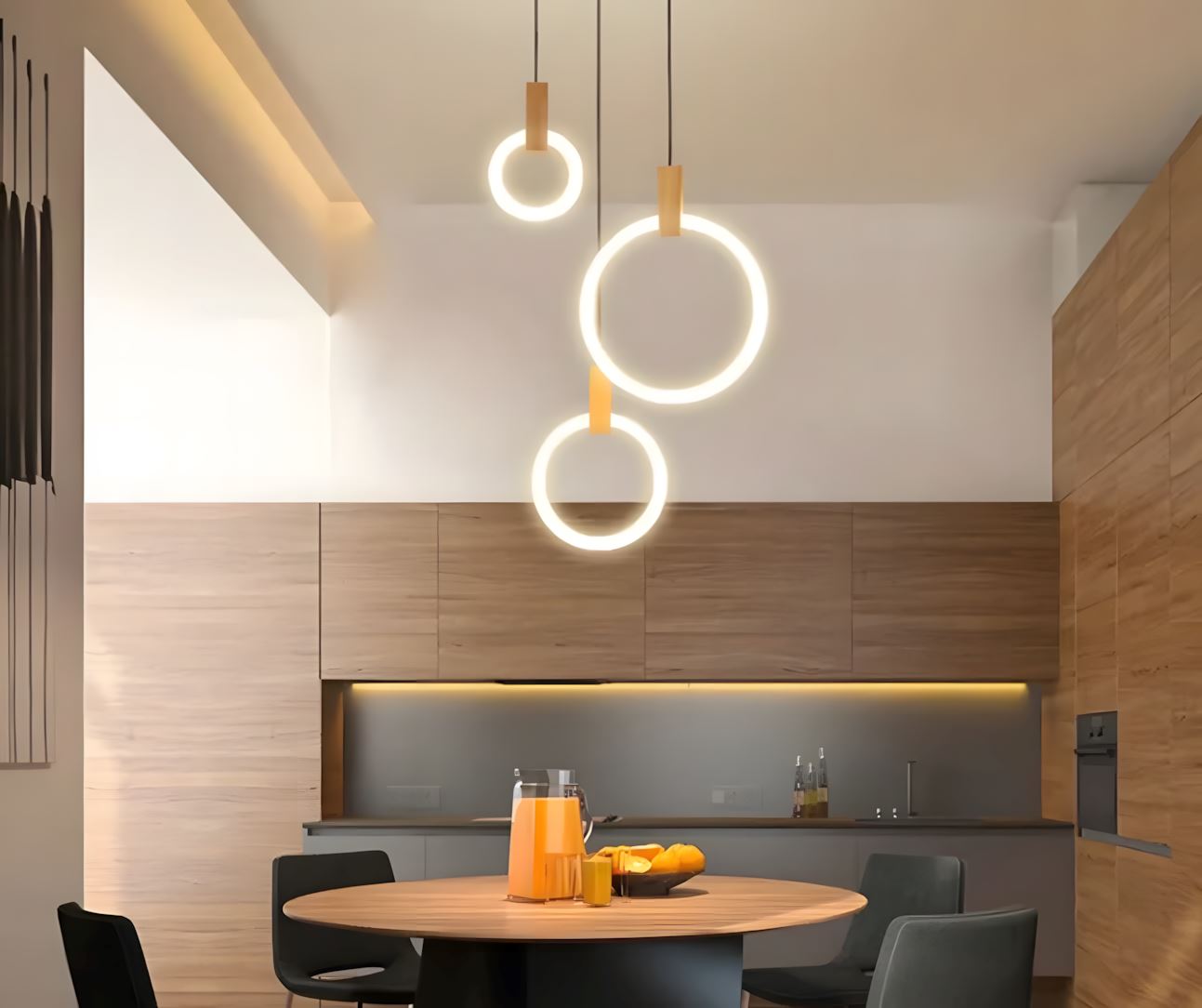 Halo Willow Wood Ring LED Chandelier - Image 17