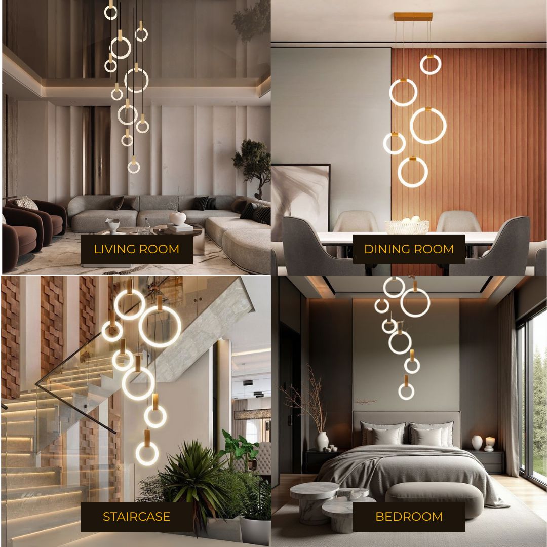 Halo Willow Wood Ring LED Chandelier - Image 2