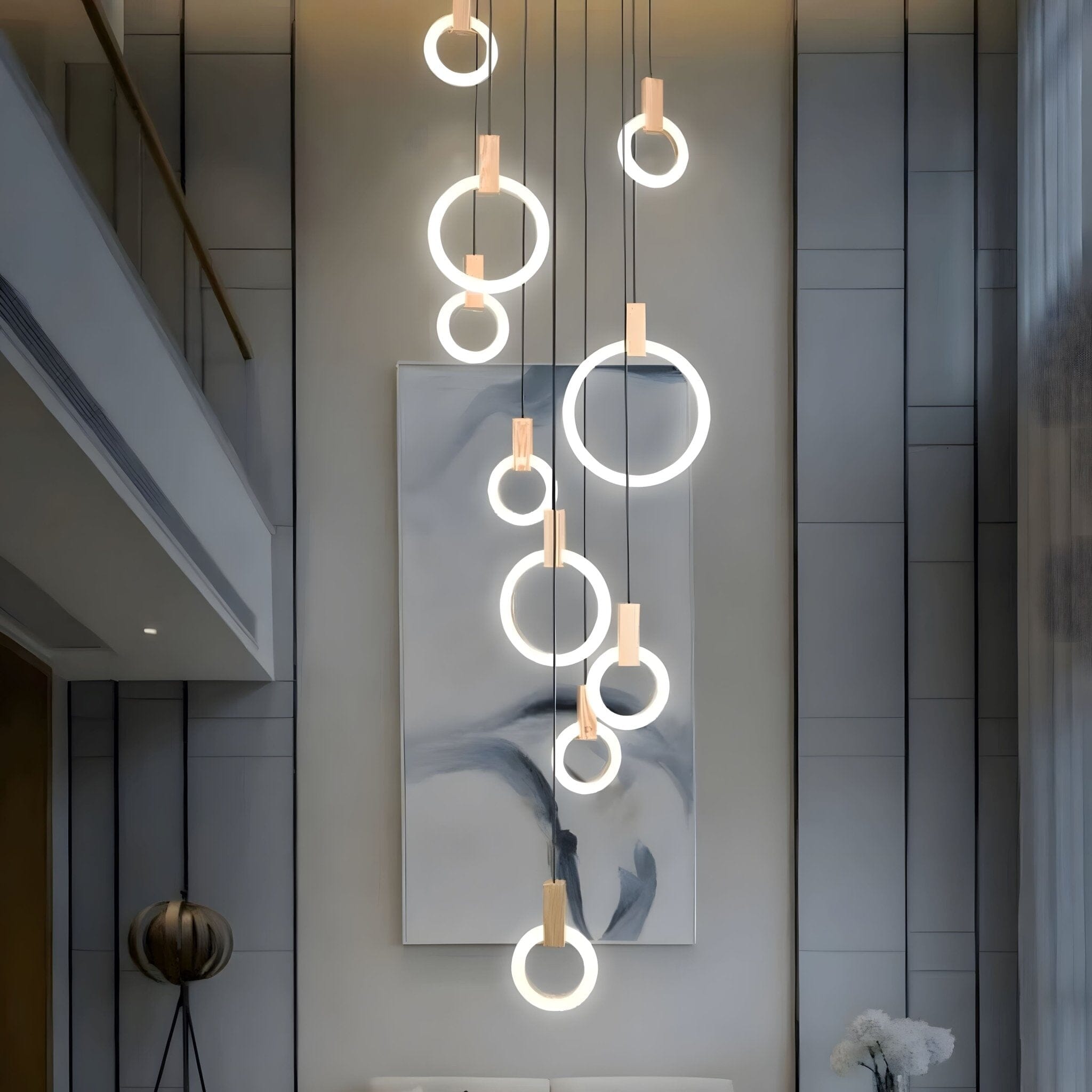 Halo Willow Wood Ring LED Chandelier - Image 4
