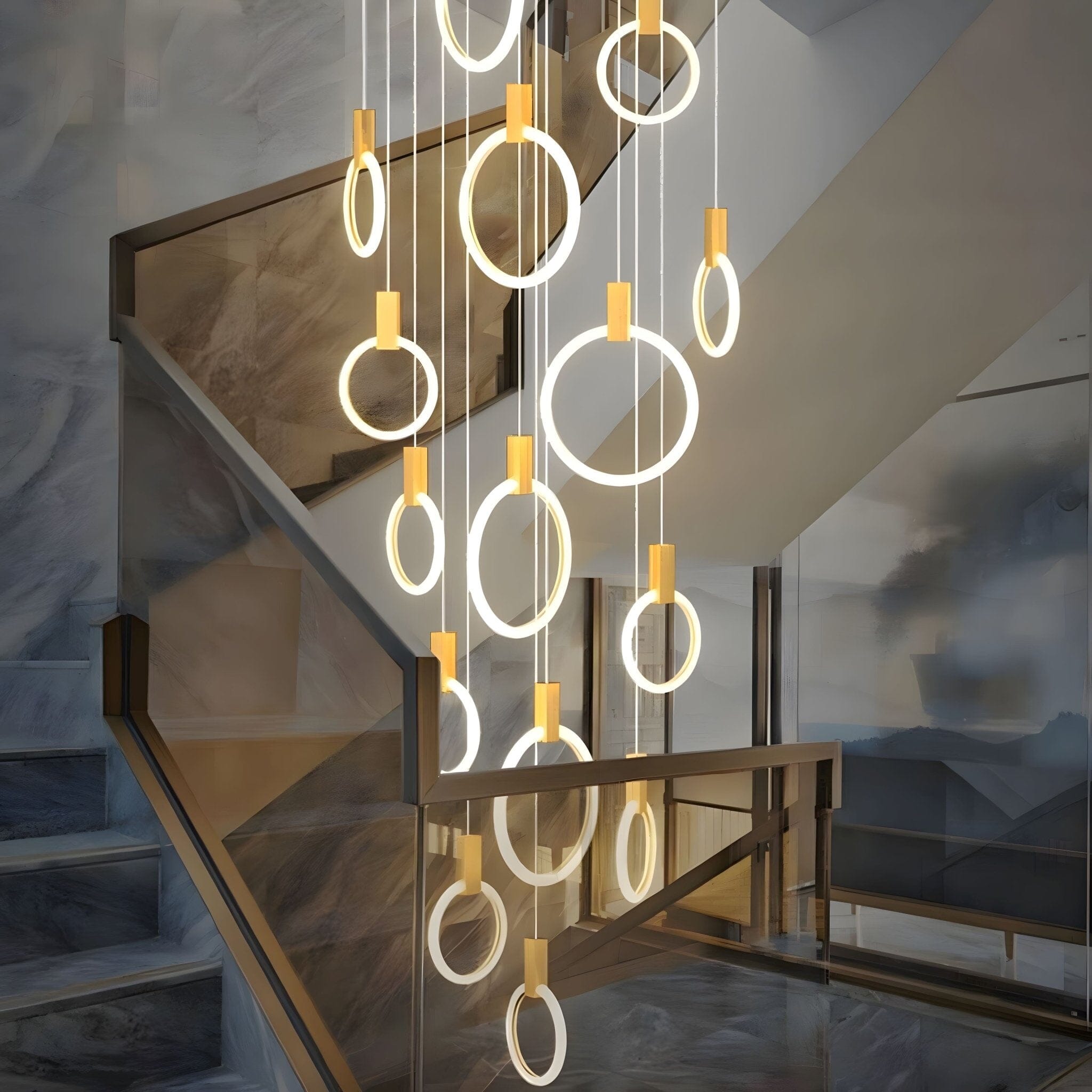 Halo Willow Wood Ring LED Chandelier - Image 5