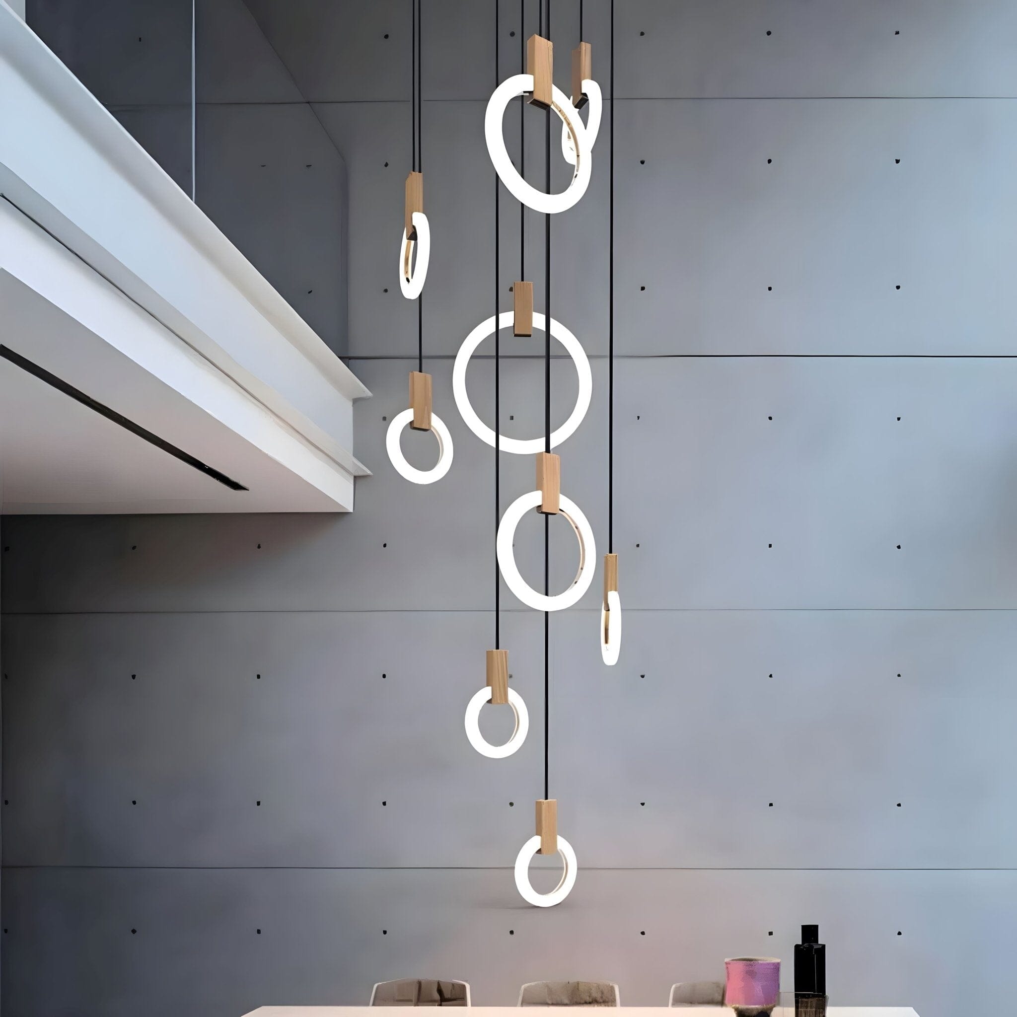 Halo Willow Wood Ring LED Chandelier - Image 6