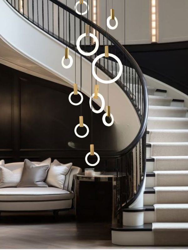 Halo Willow Wood Ring LED Chandelier