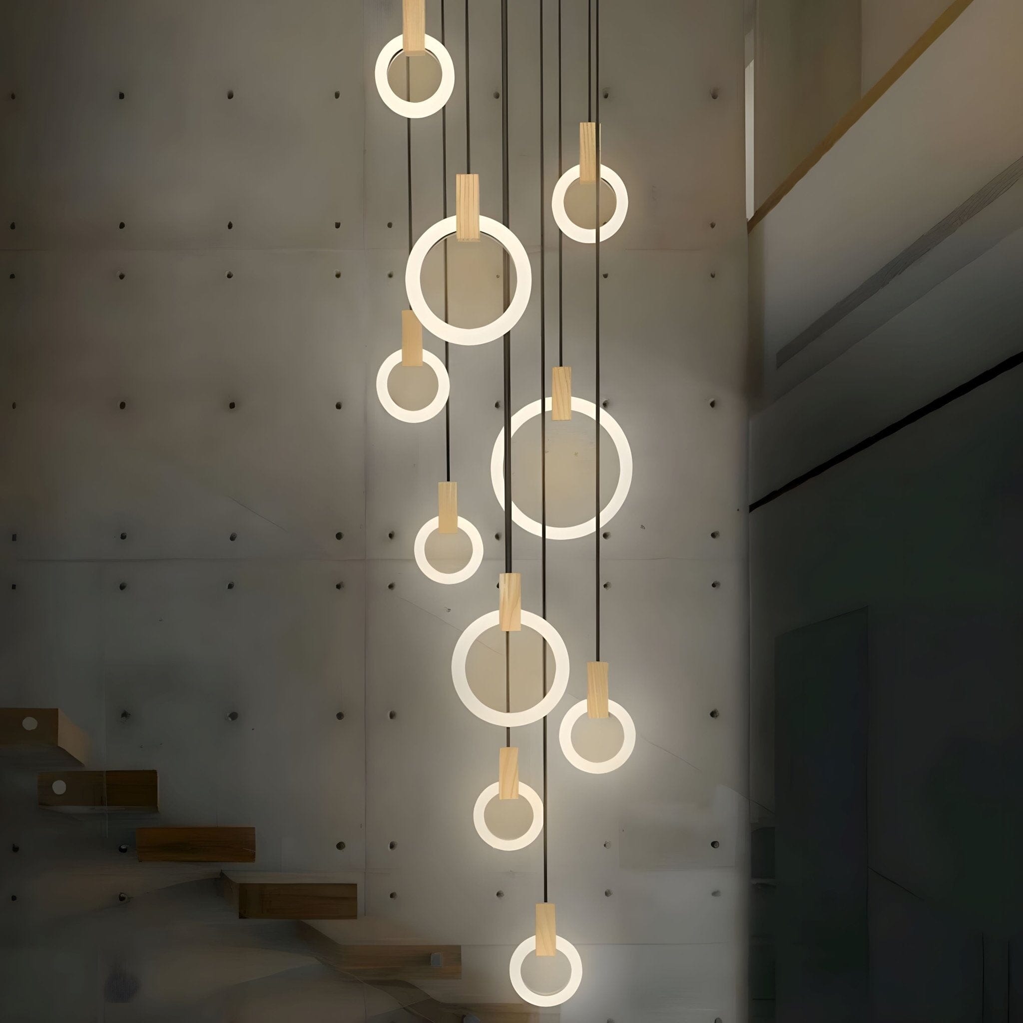 Halo Willow Wood Ring LED Chandelier - Image 7